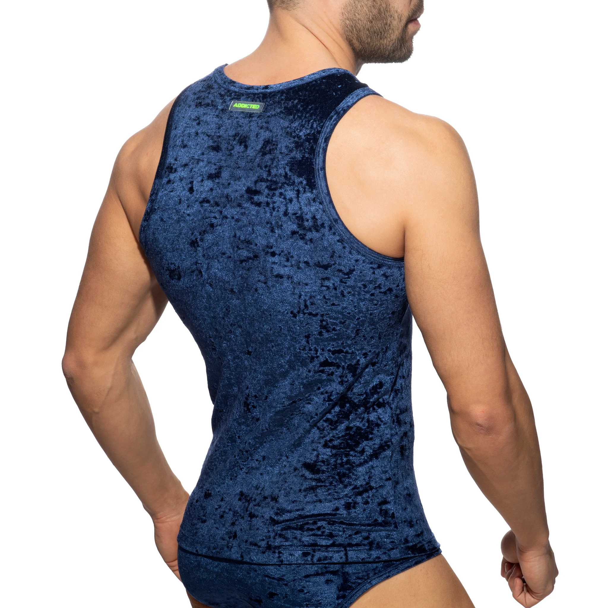 Addicted Velvet Shady Tank Top Navy AD1237 - Image 3