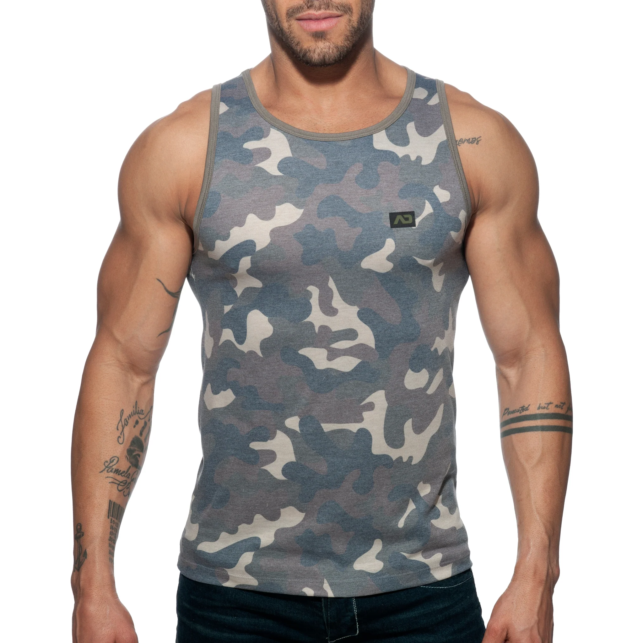 Addicted Washed Camo Tank Top Camouflage AD801 - Image 2