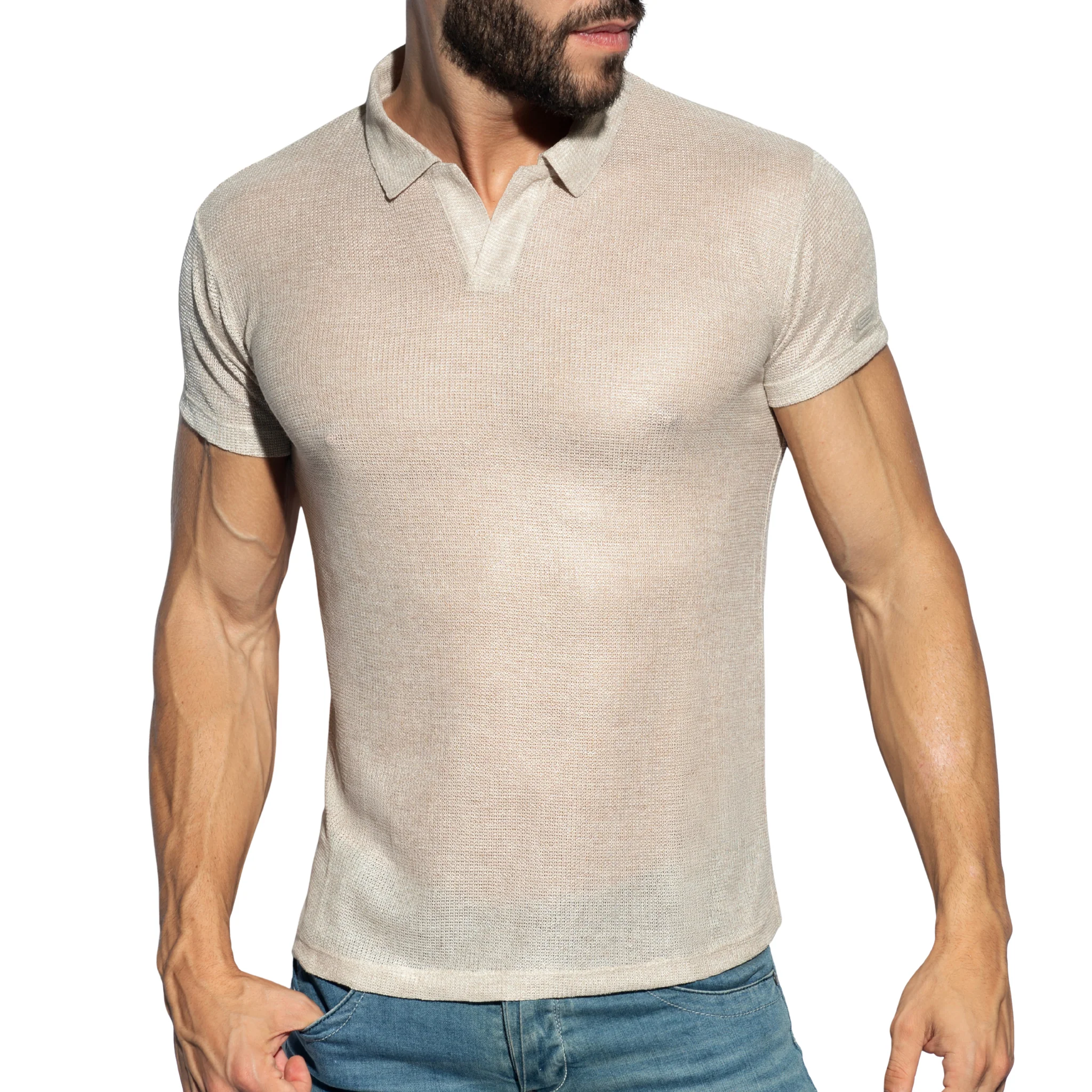 ES Collection Avant-Garde Polo Shirt Beige POLO37 - Image 2