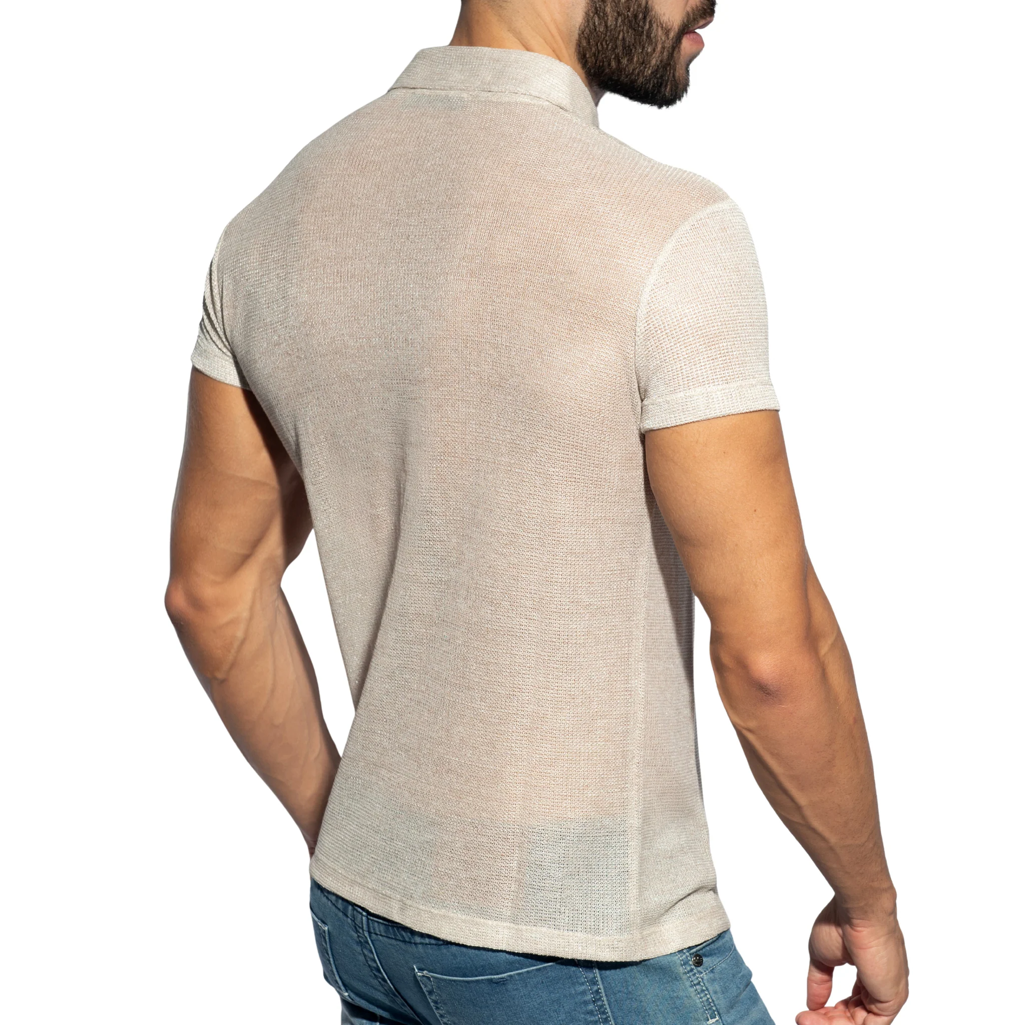 ES Collection Avant-Garde Polo Shirt Beige POLO37 - Image 3