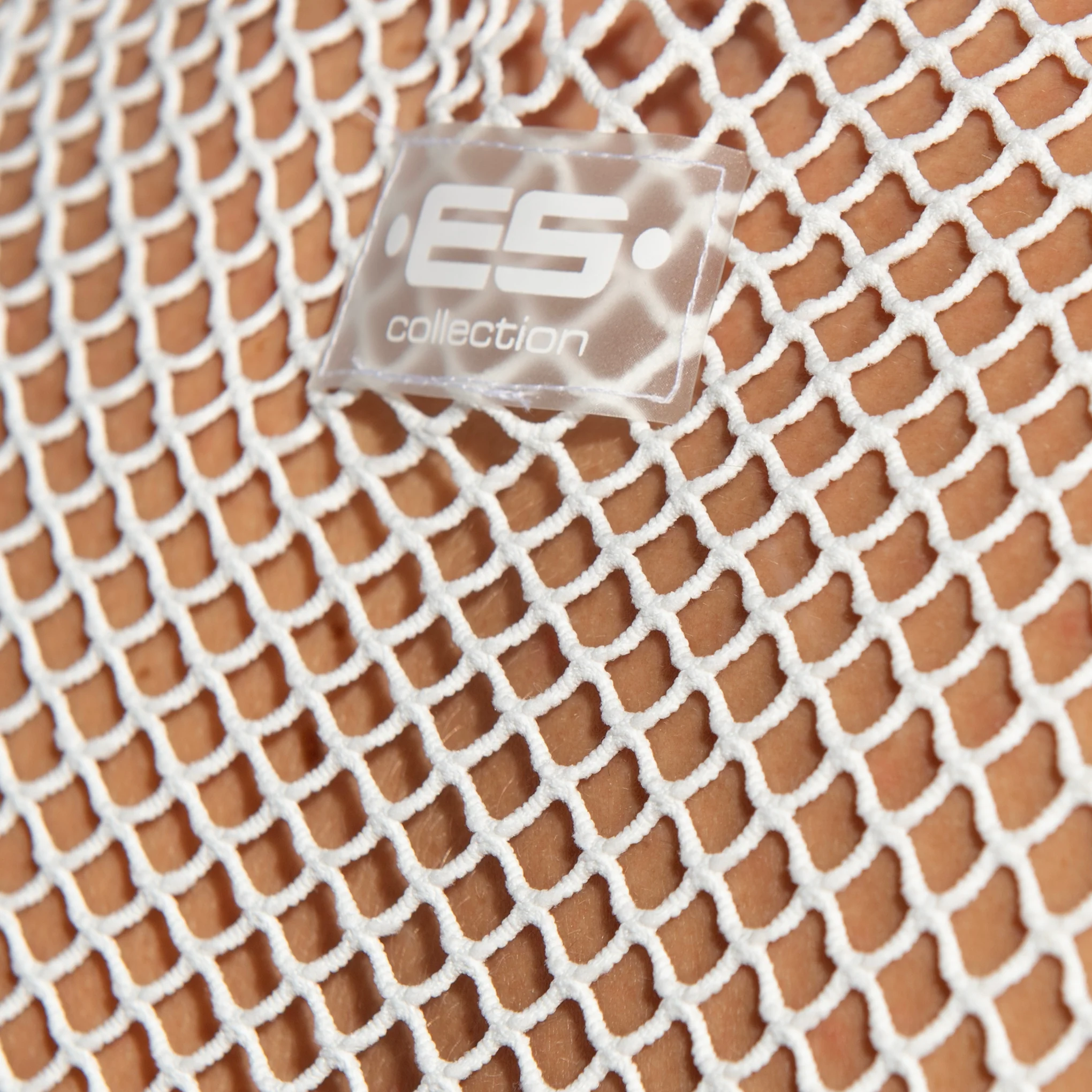 ES Collection Beachy Net Midriff Crop Top White TS338 - Image 4
