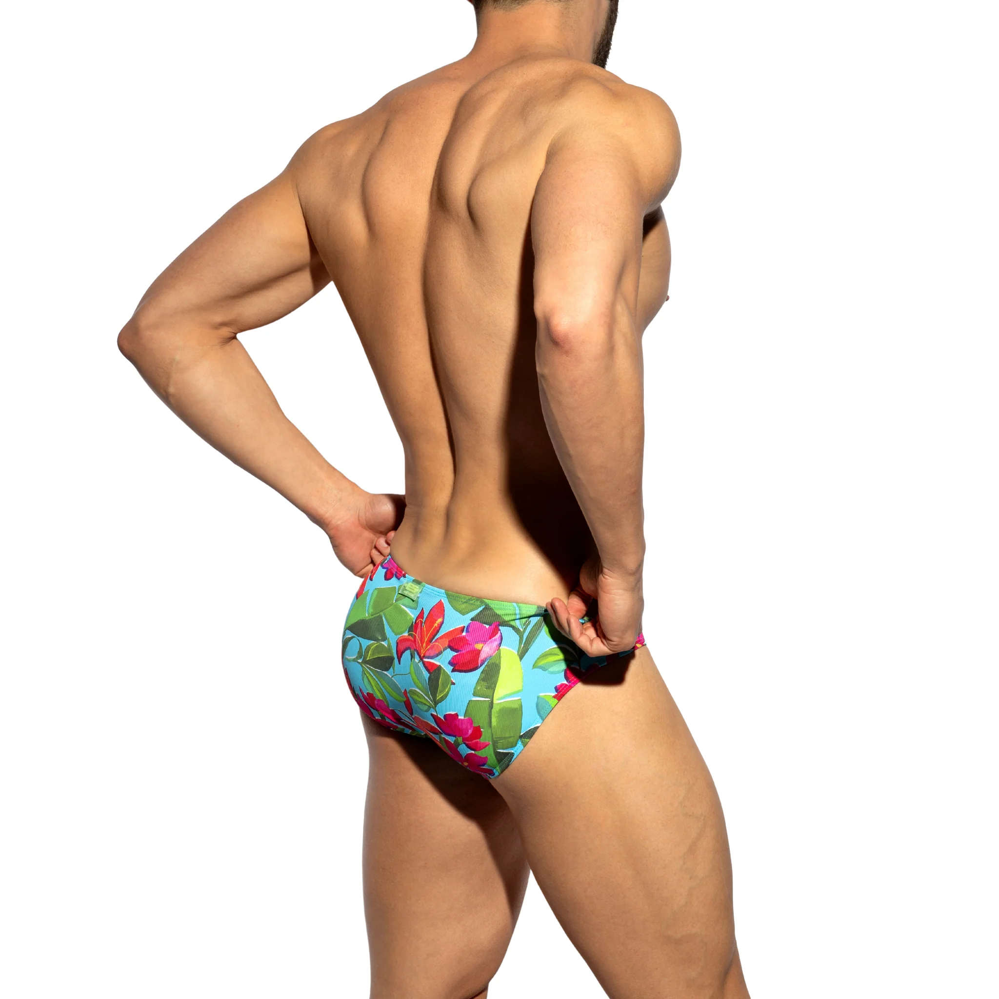 ES Collection Bold Flowers Bikini Brief Turquoise UN662 - Image 3