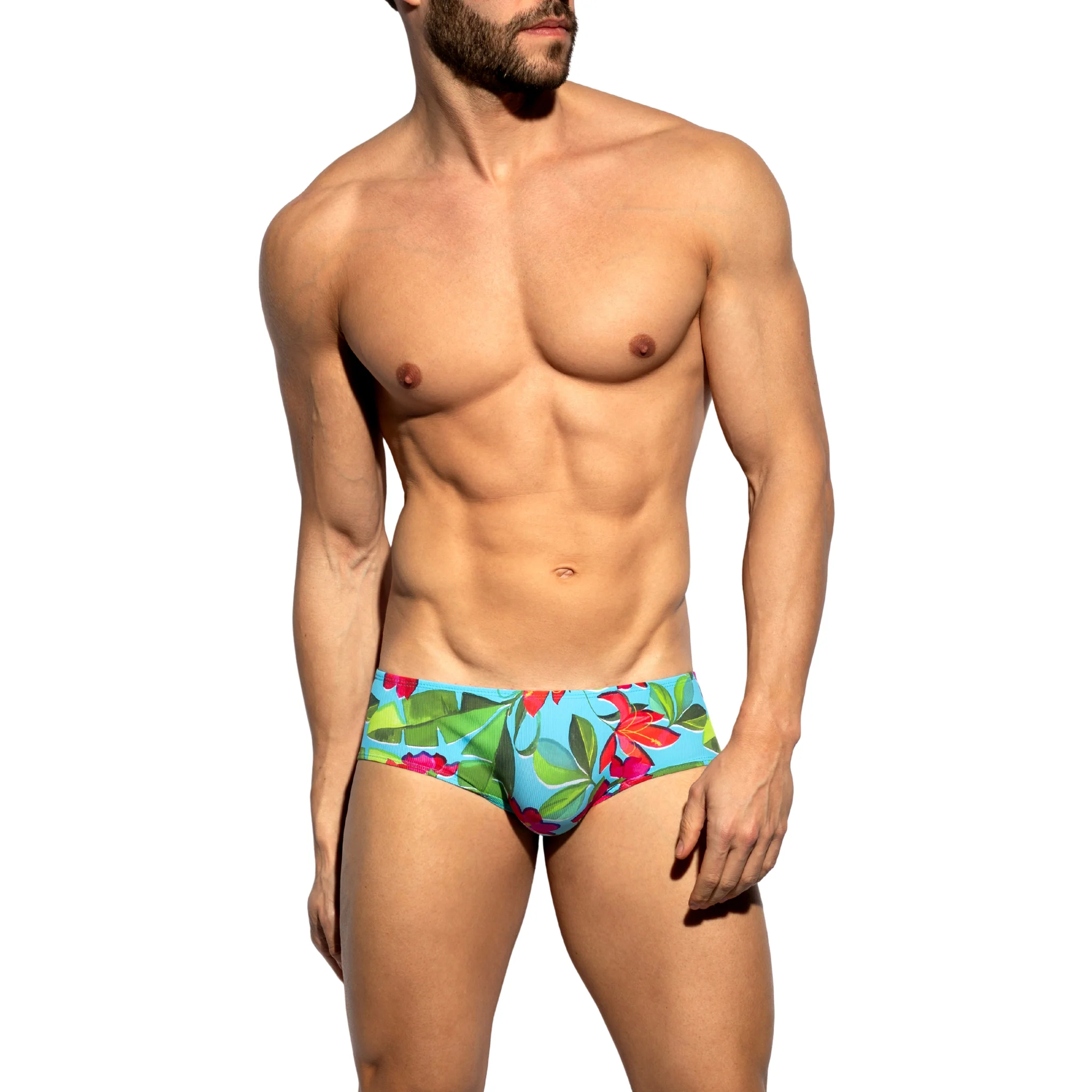 ES Collection Bold Flowers Brief Turquoise UN663 - Image 2