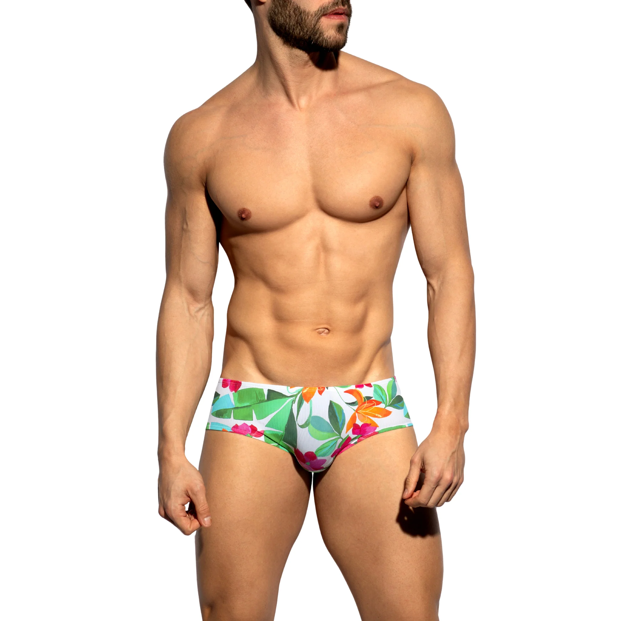 ES Collection Bold Flowers Brief White UN663 - Image 2