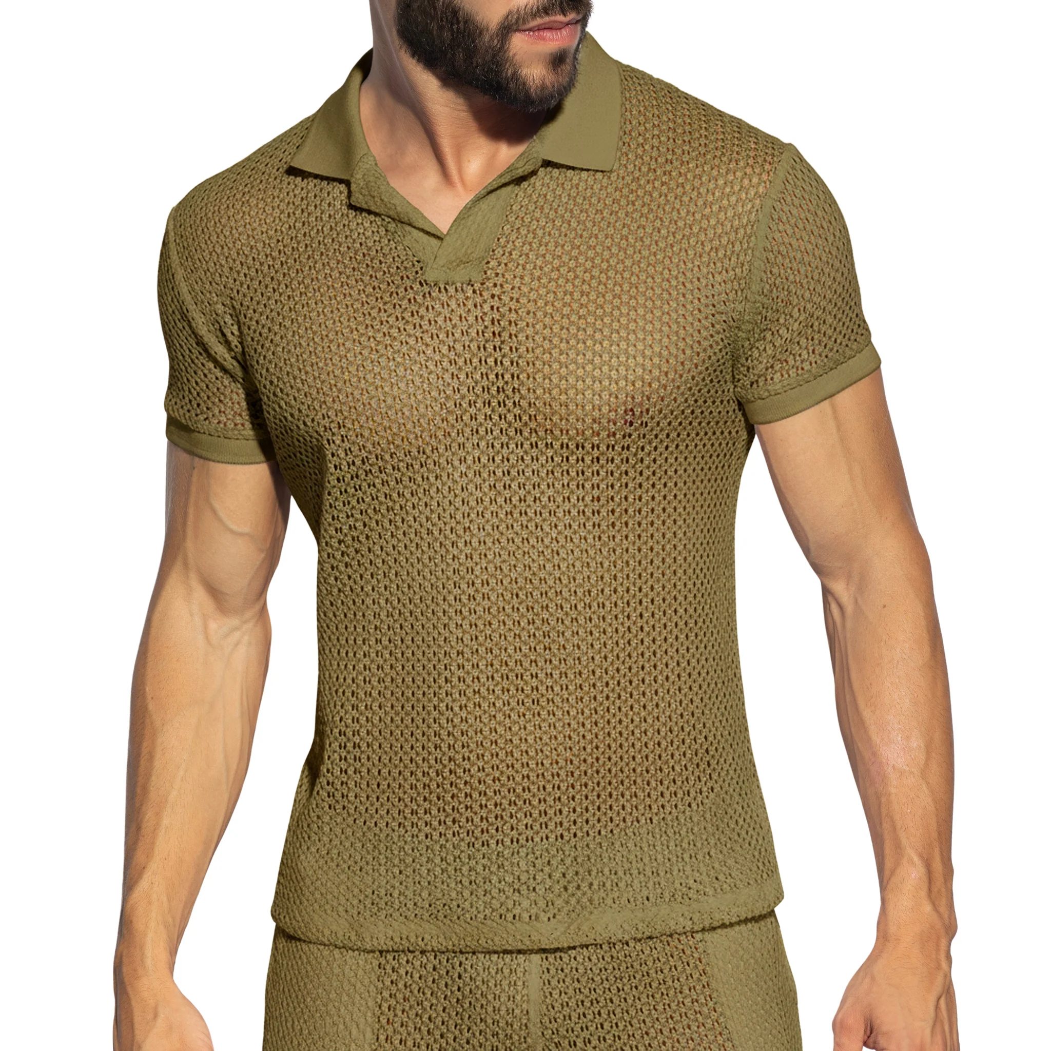 ES Collection Brisa Polo Shirt Khaki POLO36 - Image 2
