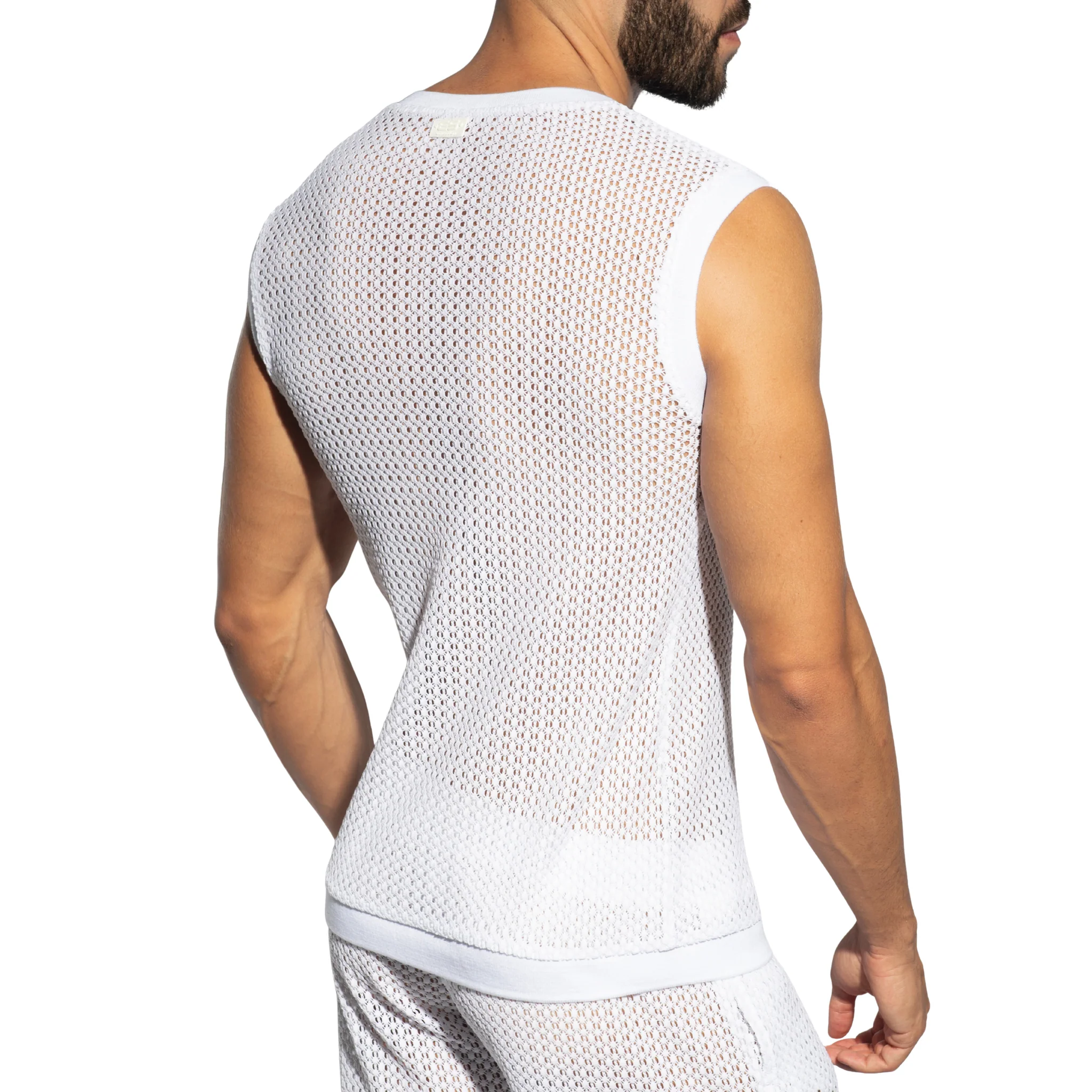 ES Collection Brisa V-Neck Vest T-Shirt White TS357 - Image 3