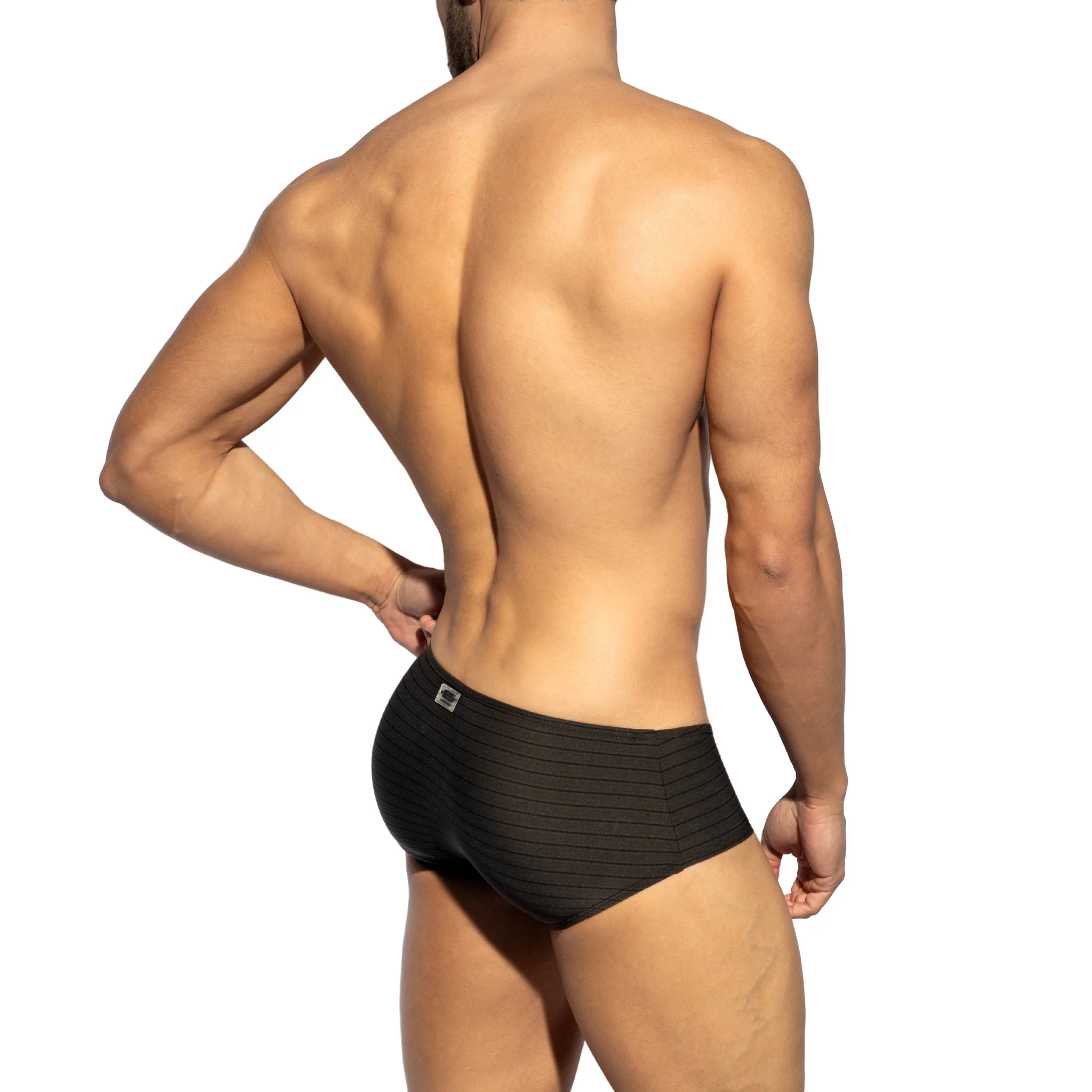 ES Collection Brownie Stripes Brief Black UN612 - Image 3