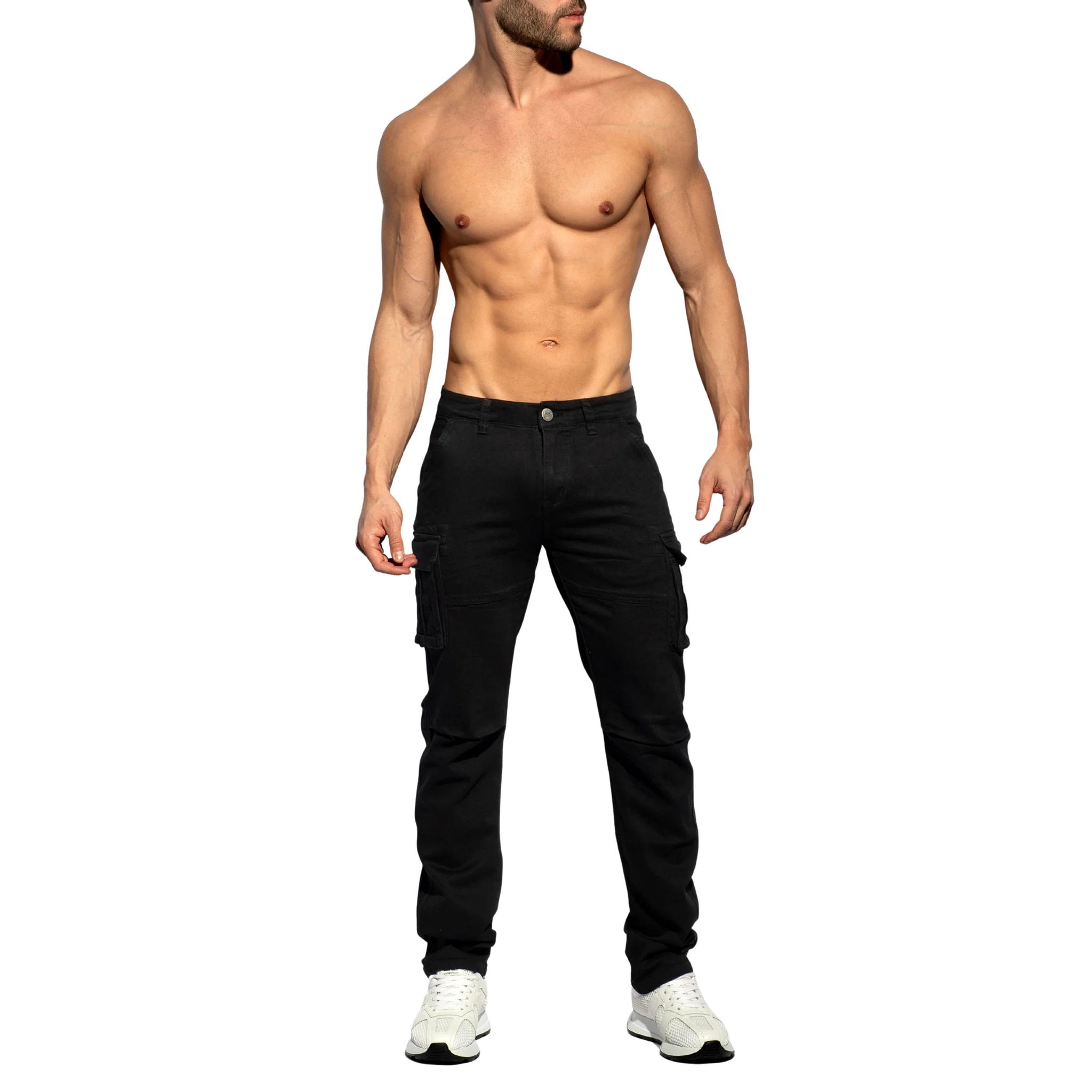 ES Collection Cargo Denim Jeans Black ESJ078 - Image 2