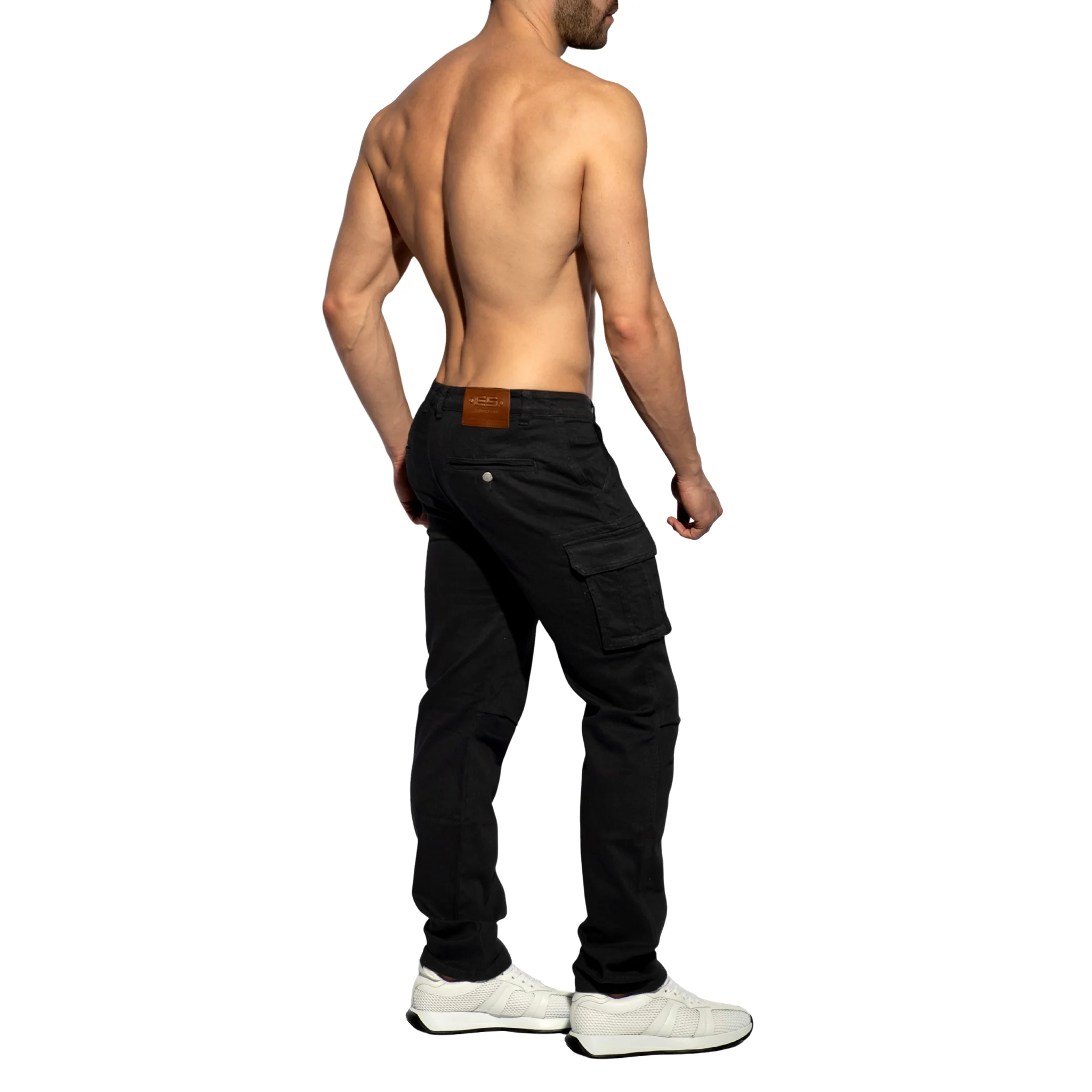 ES Collection Cargo Denim Jeans Black ESJ078 - Image 3
