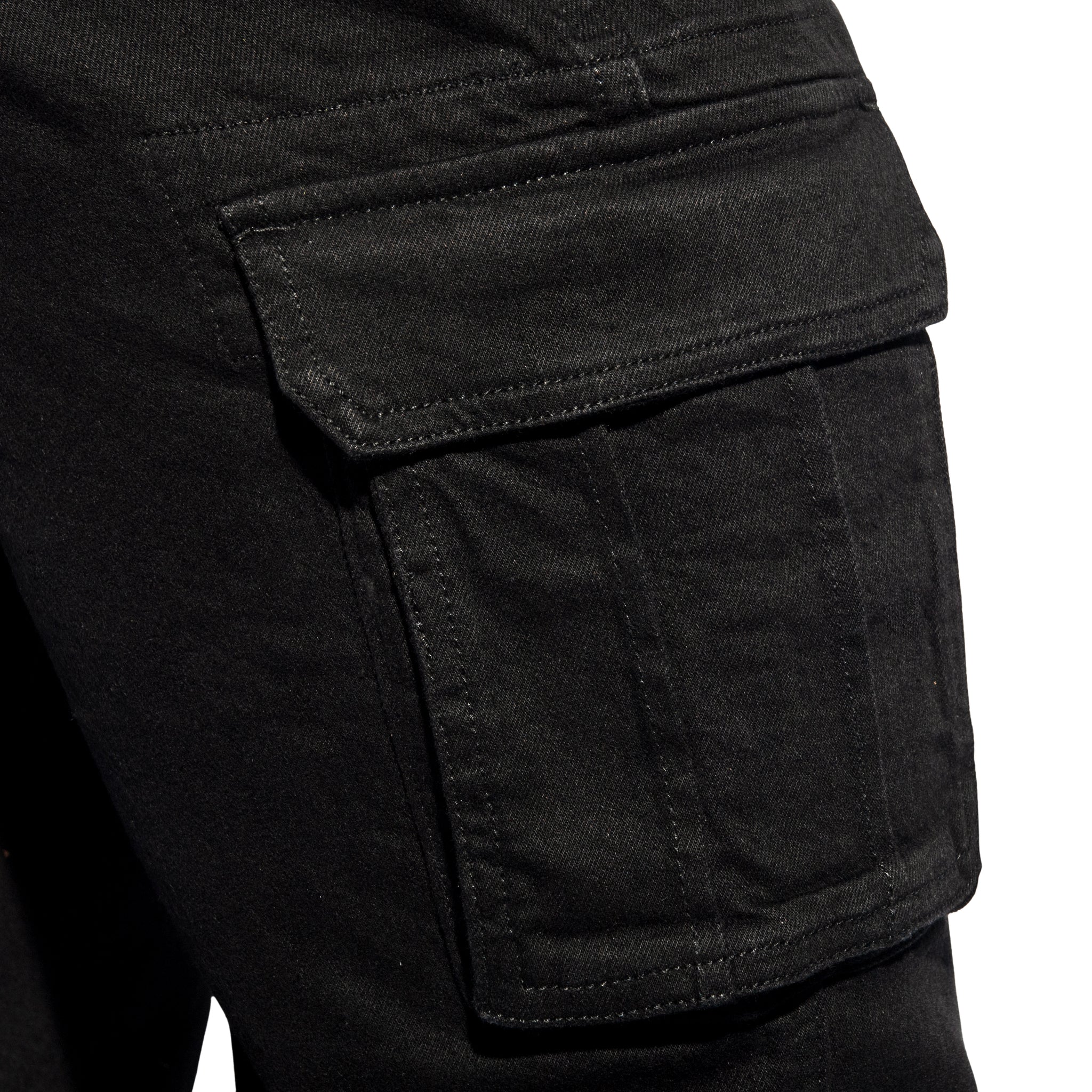 ES Collection Cargo Denim Jeans Black ESJ078 - Image 4