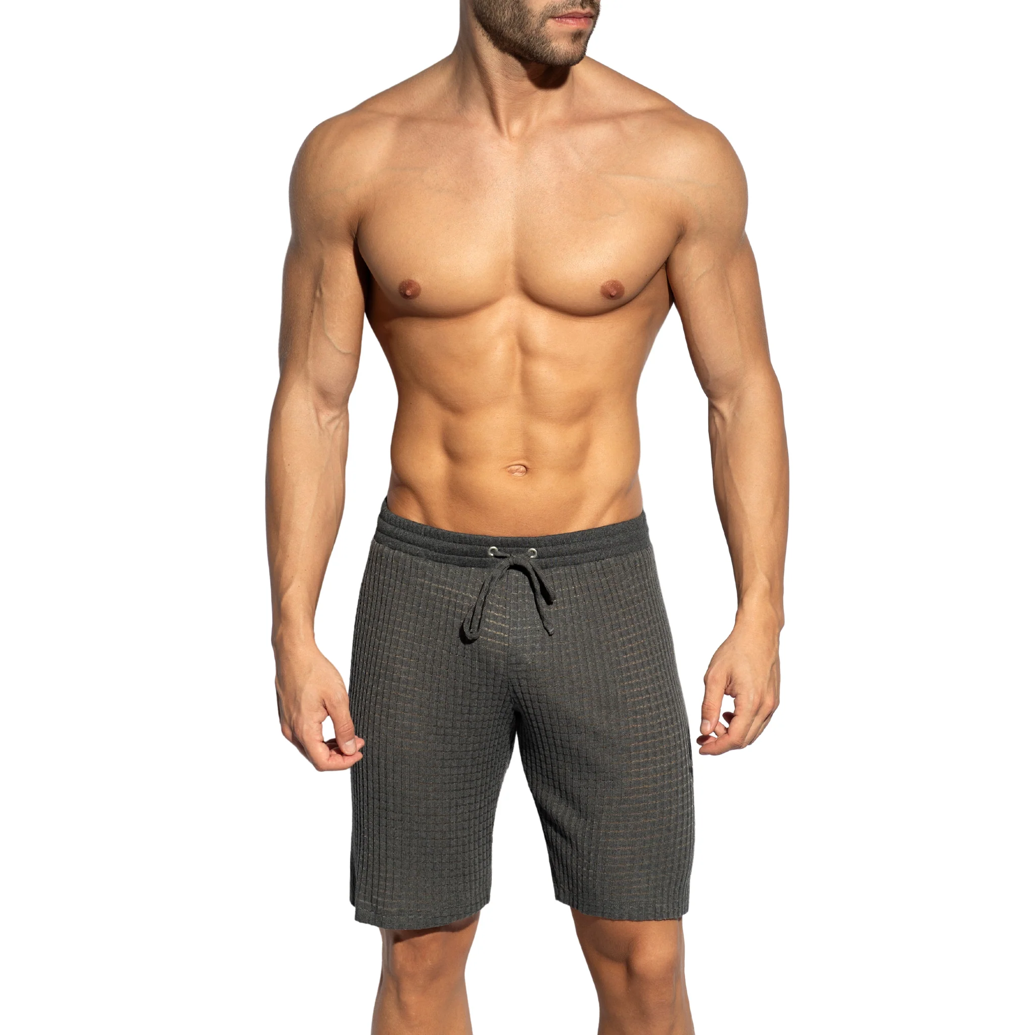 ES Collection Checkmate Bermuda Shorts Charcoal SP338 - Image 2