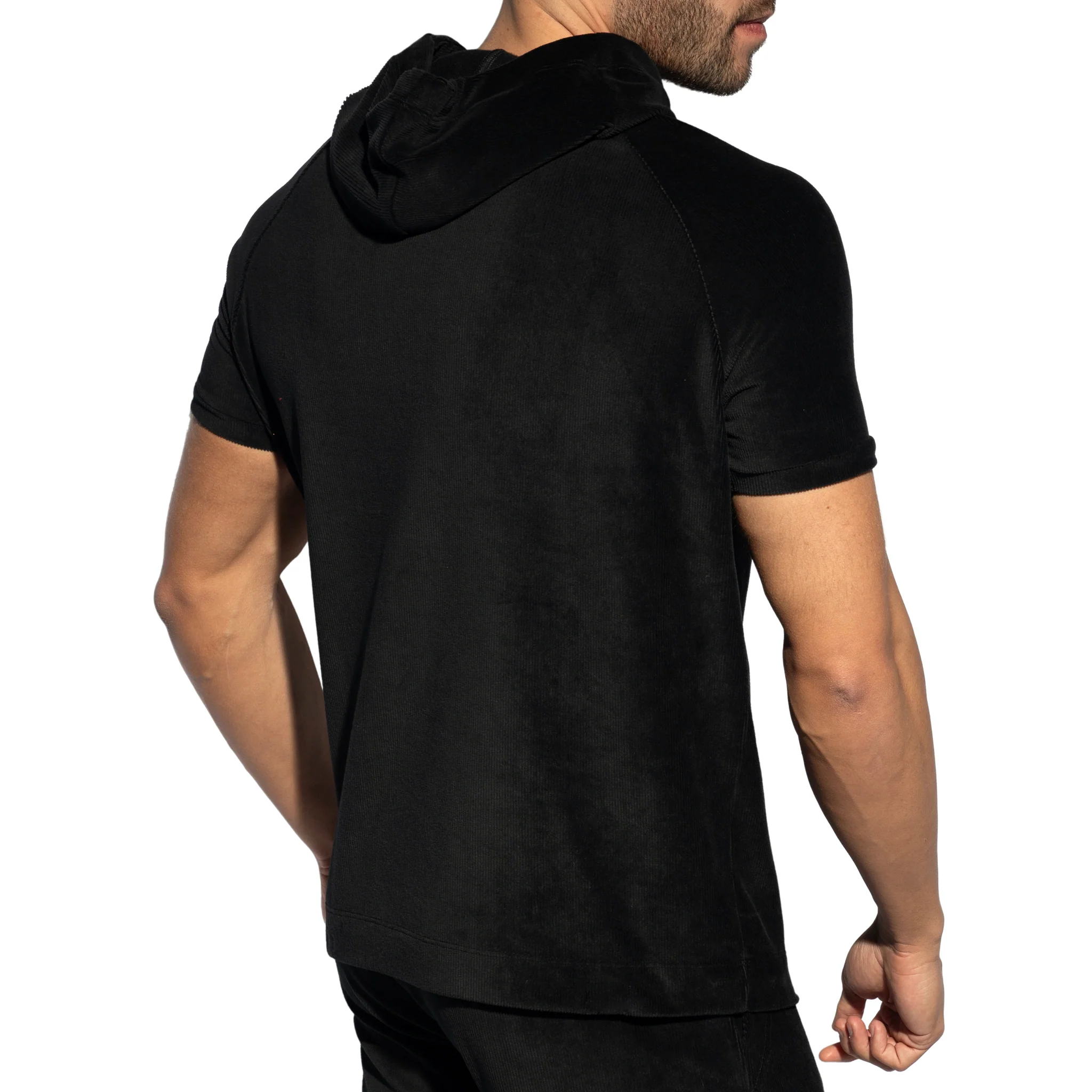 ES Collection Corduroy Hoody Black SP336 - Image 3