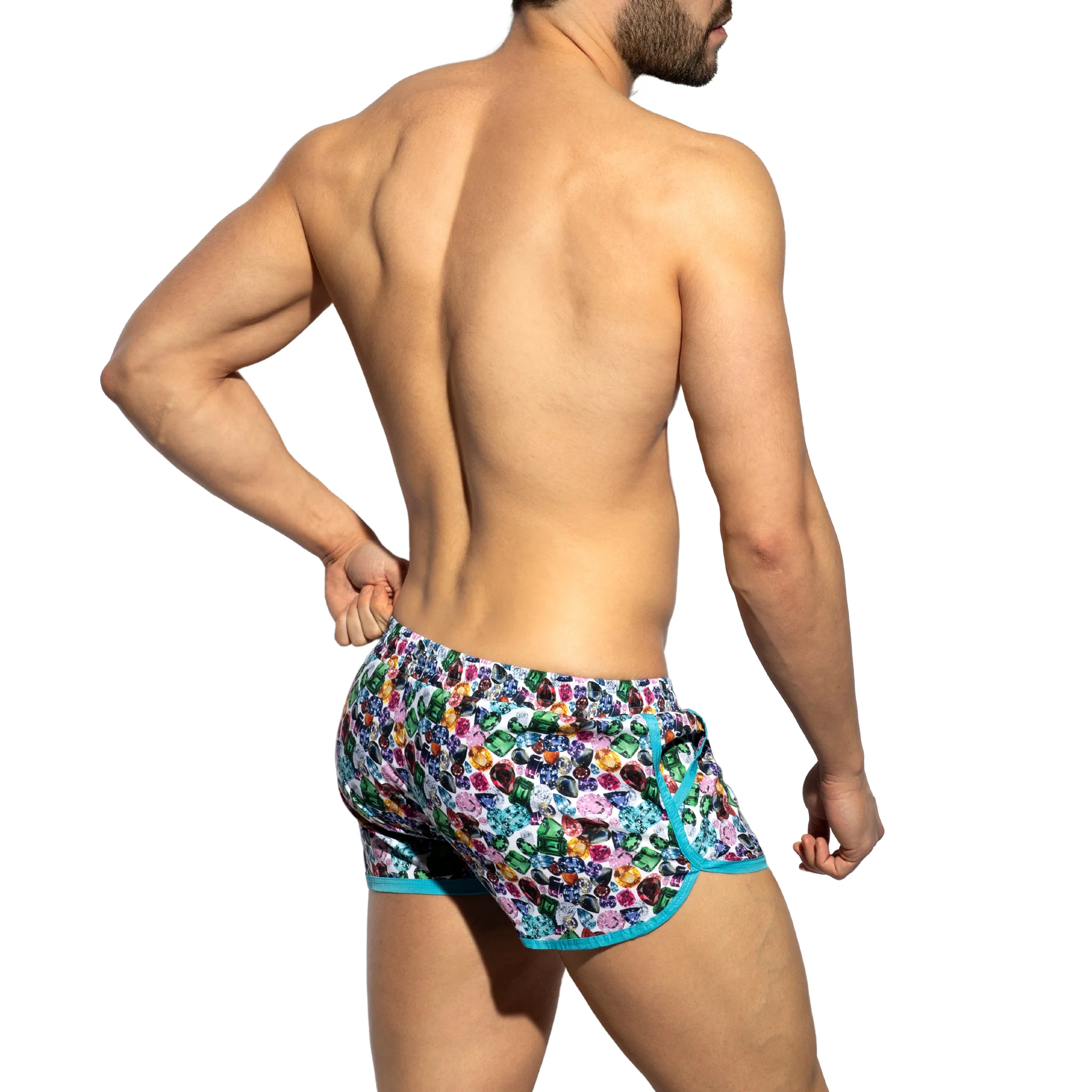 ES Collection Diamonds Rocky Swim Shorts Turquoise 2302 - Image 3