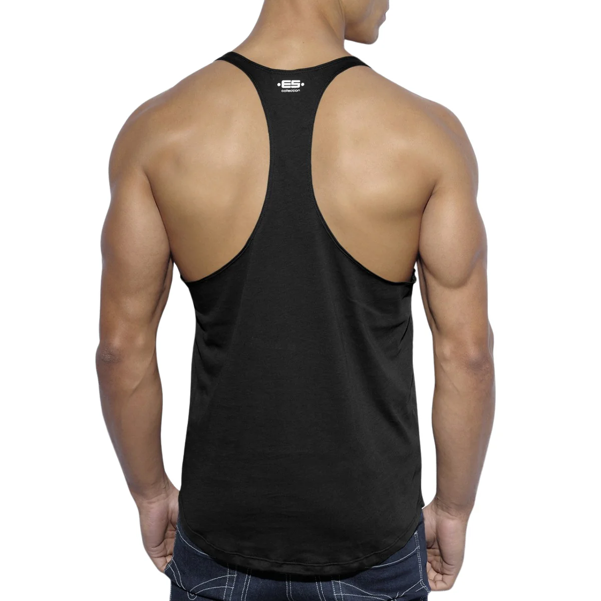 ES Collection Fitness Plain Tank Top Black TS160 - Image 3