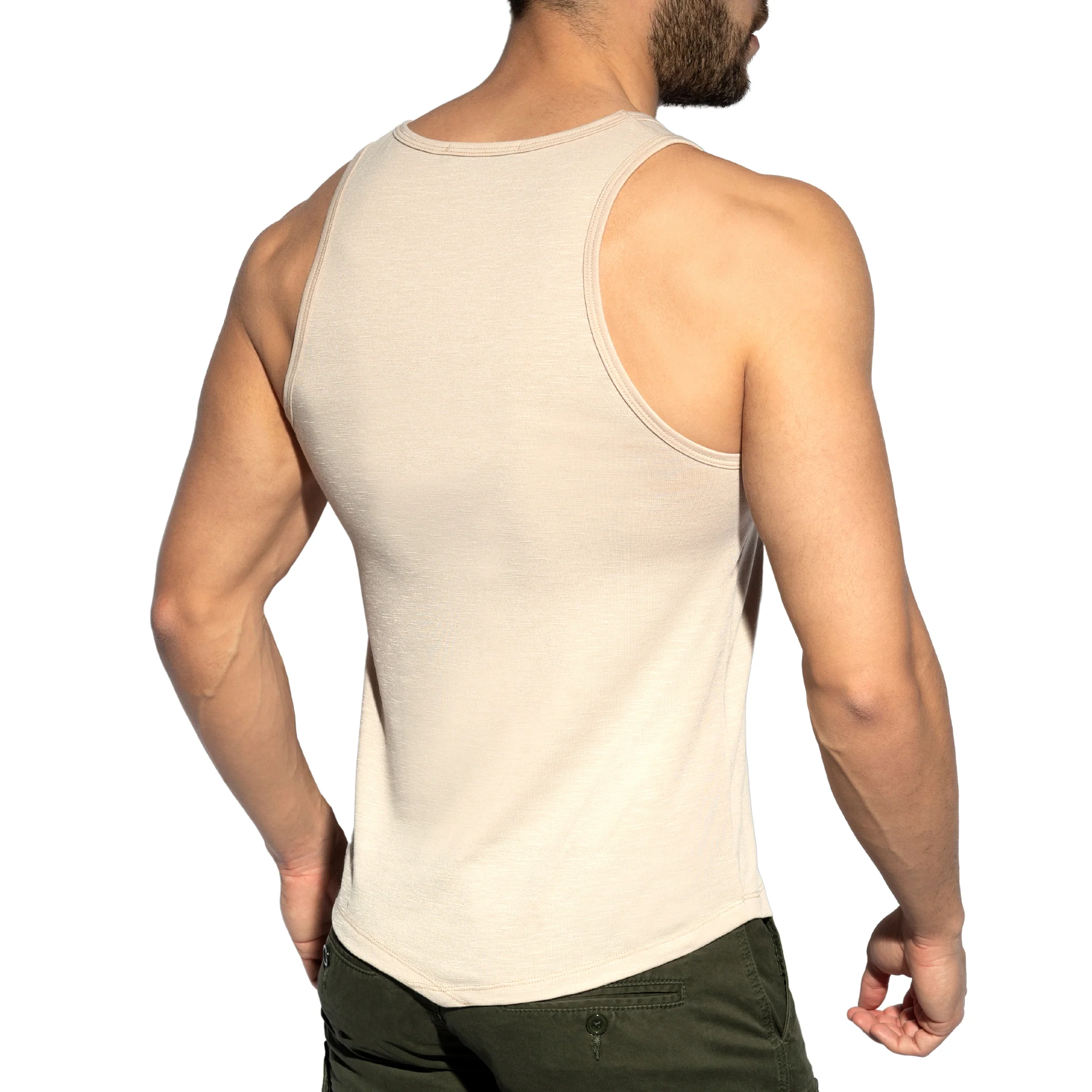 ES Collection Flame Tank Top Beige TS284 - Image 3