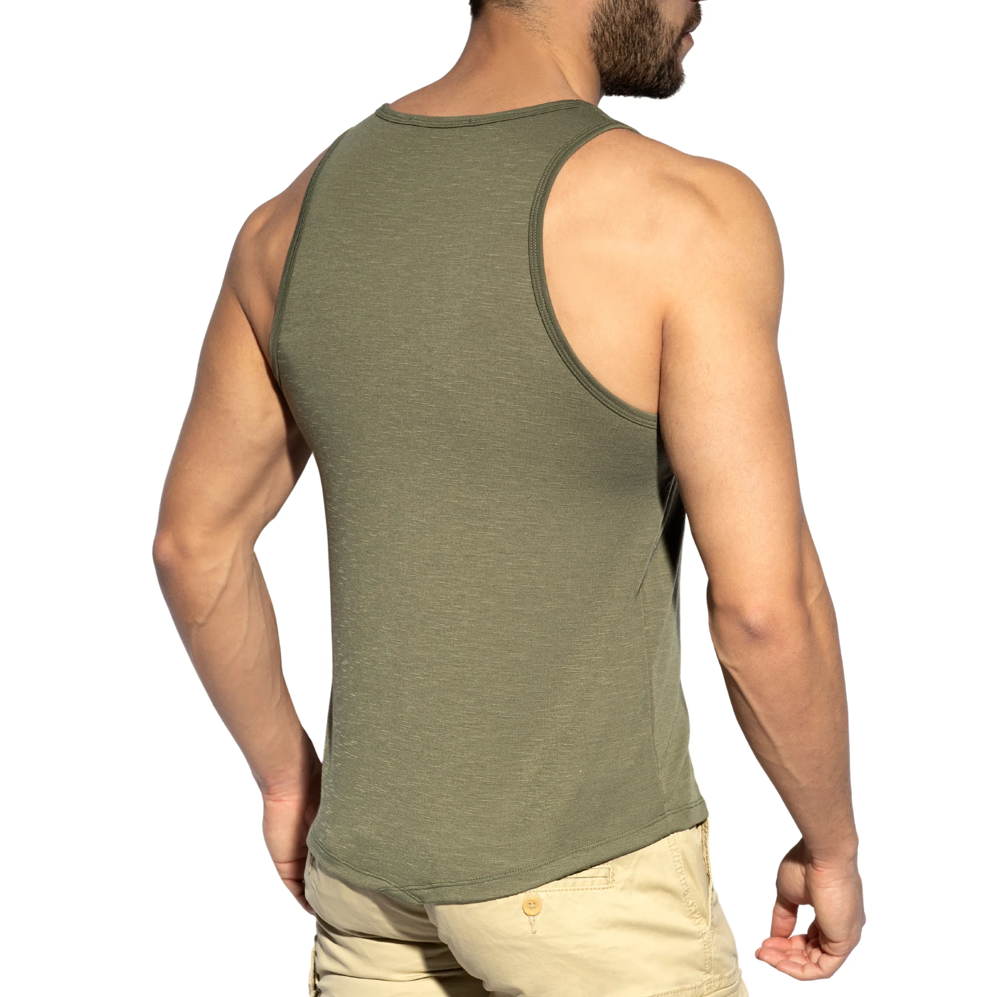 ES Collection Flame Tank Top Khaki TS284 - Image 3