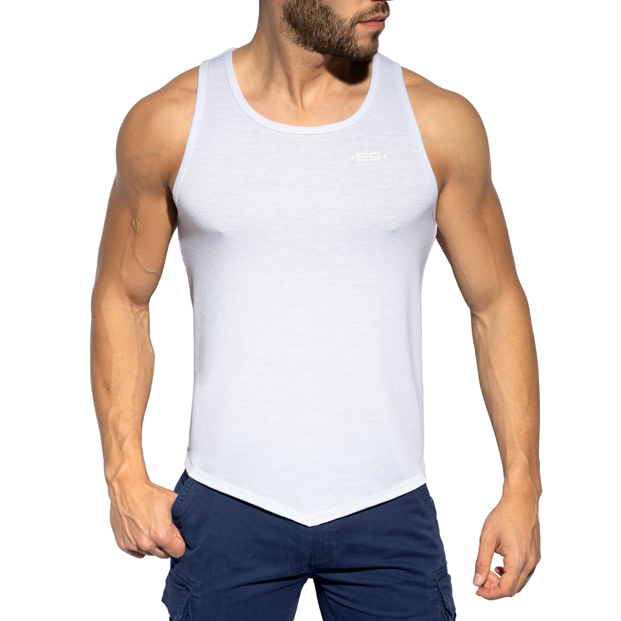 ES Collection Flame Tank Top White TS284 - Image 2