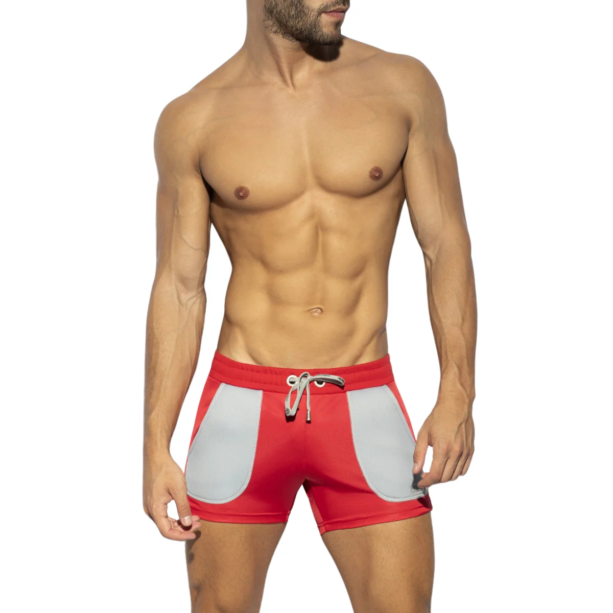 ES Collection Foam Patches Sports Shorts Red SP271 - Image 2