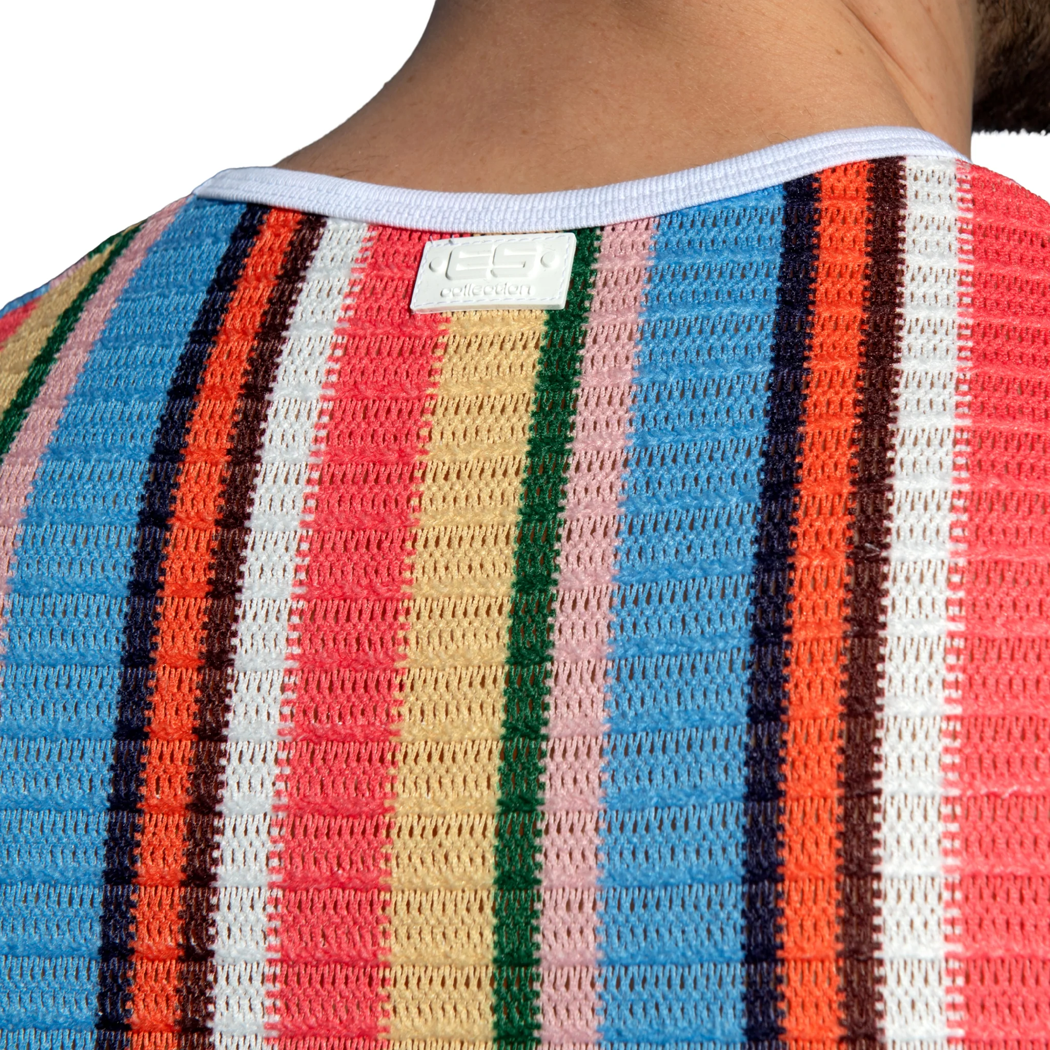 ES Collection Gelato Stripe Wide Tank Top Coral TS374 - Image 4