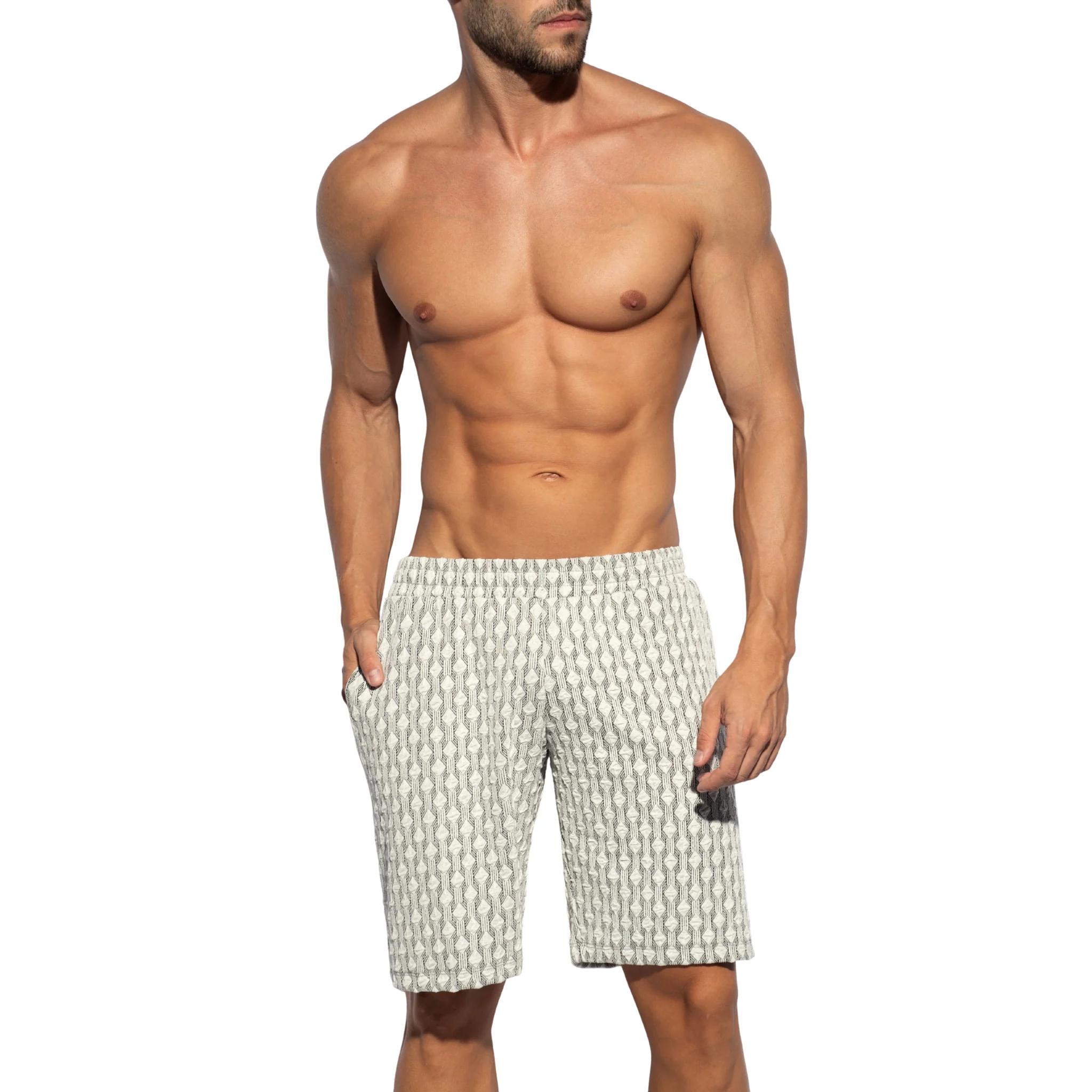 ES Collection Glen Bermuda Shorts White SP355 - Image 2