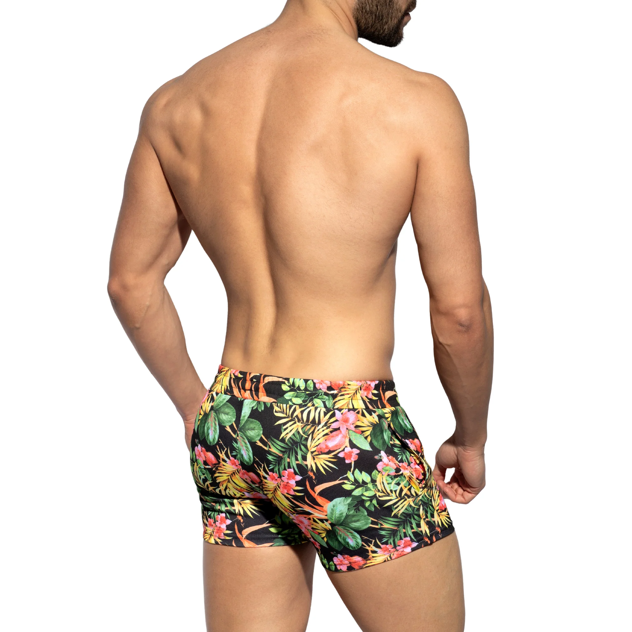 ES Collection Hawaiian Sports Shorts Black SP300 - Image 3