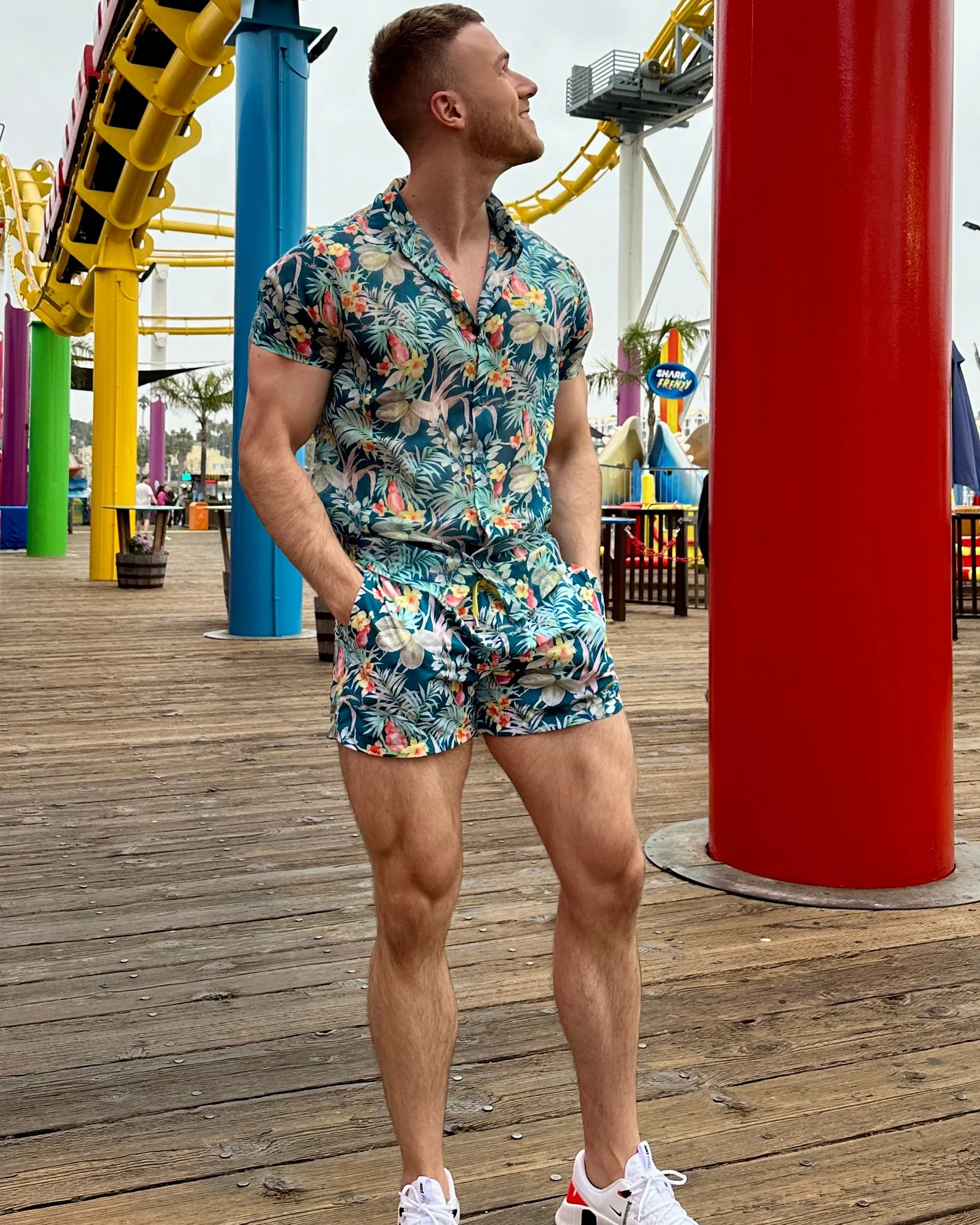 ES Collection Hawaiian Swim Shorts Cobalt 2310 - Image 5
