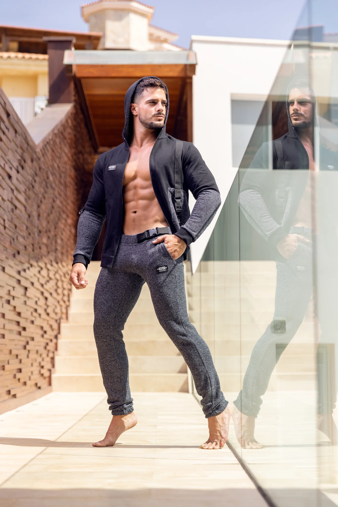 ES Collection High End Spike Hoodie Black SP296 - Image 5