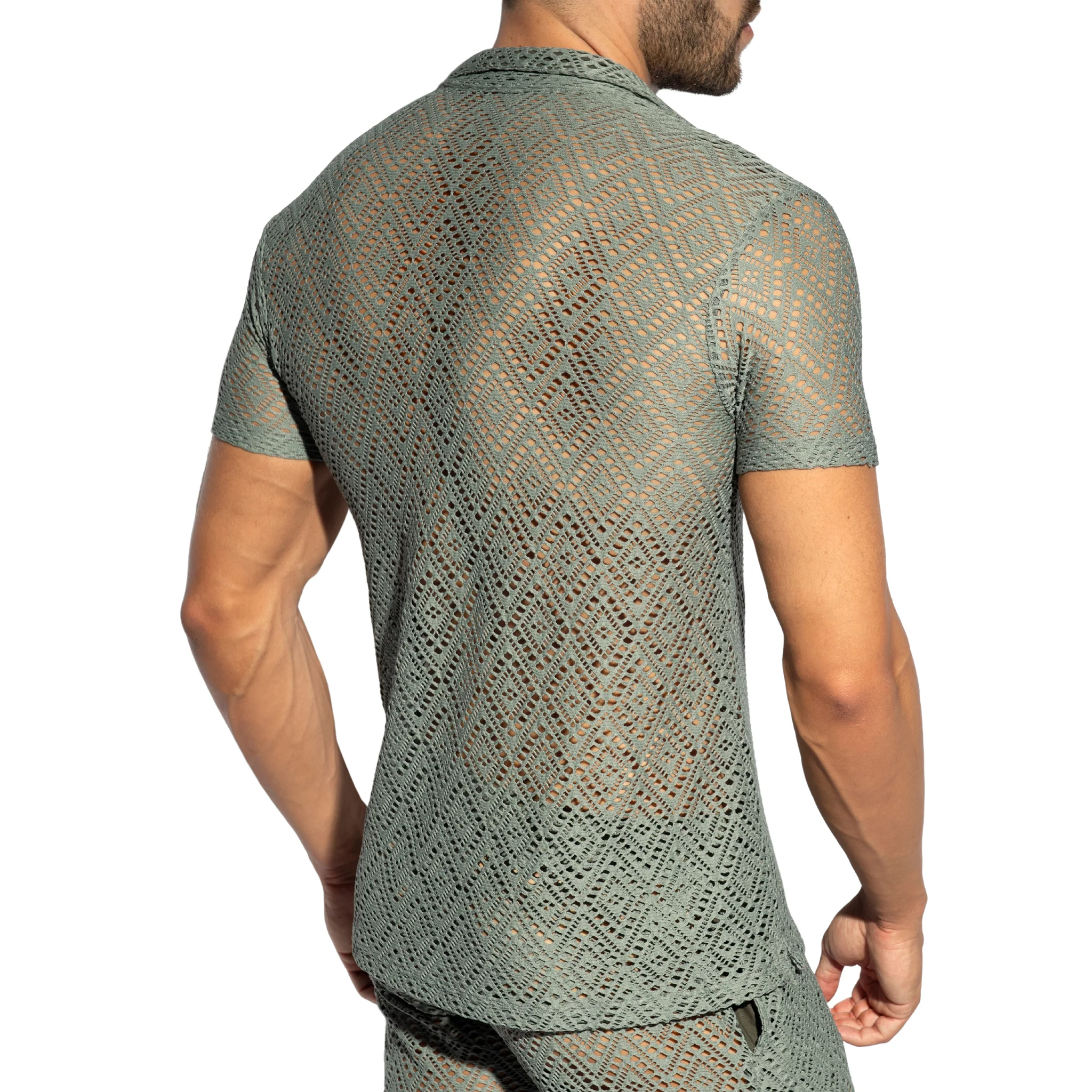 ES Collection Ibiza Retro Shirt Khaki SHT027 - Image 3