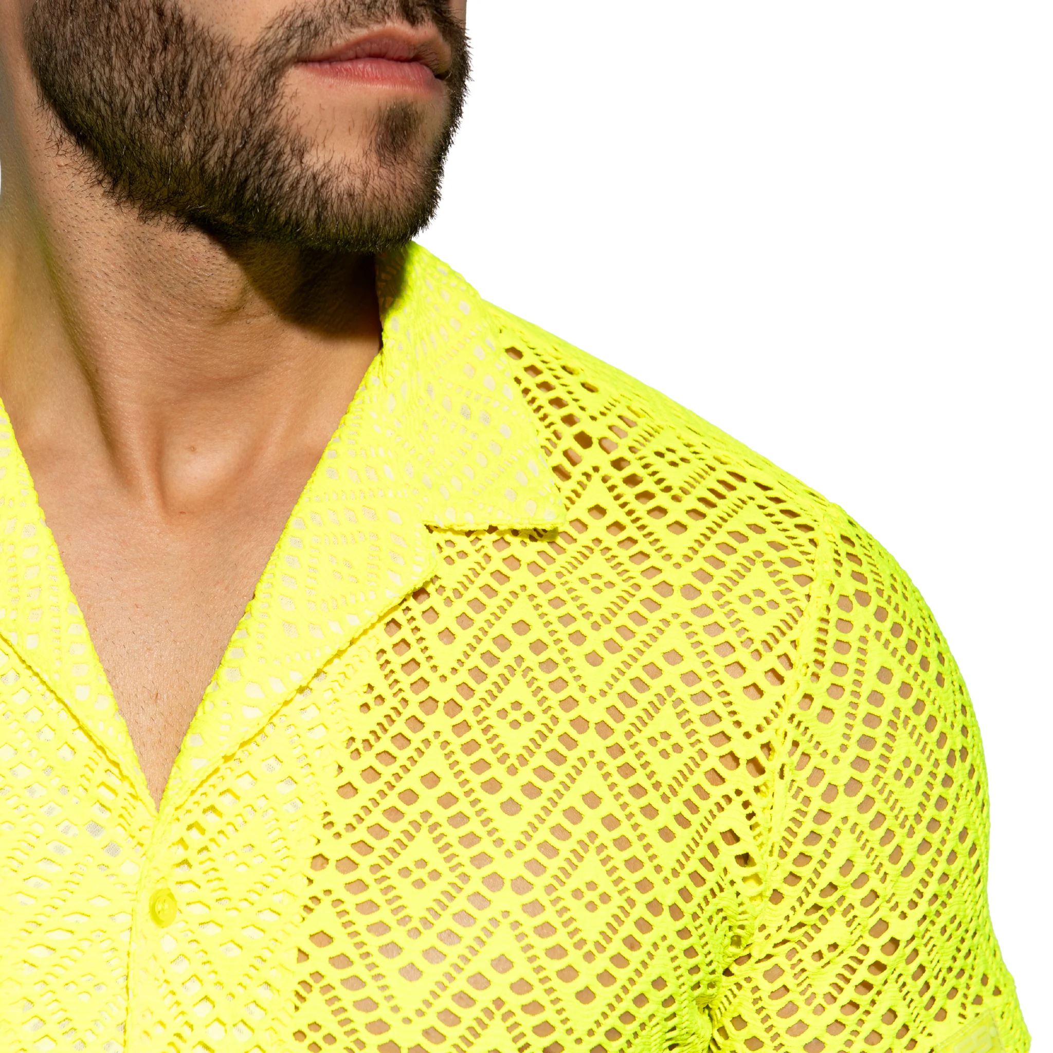ES Collection Ibiza Retro Shirt Neon Yellow SHT027 - Image 4