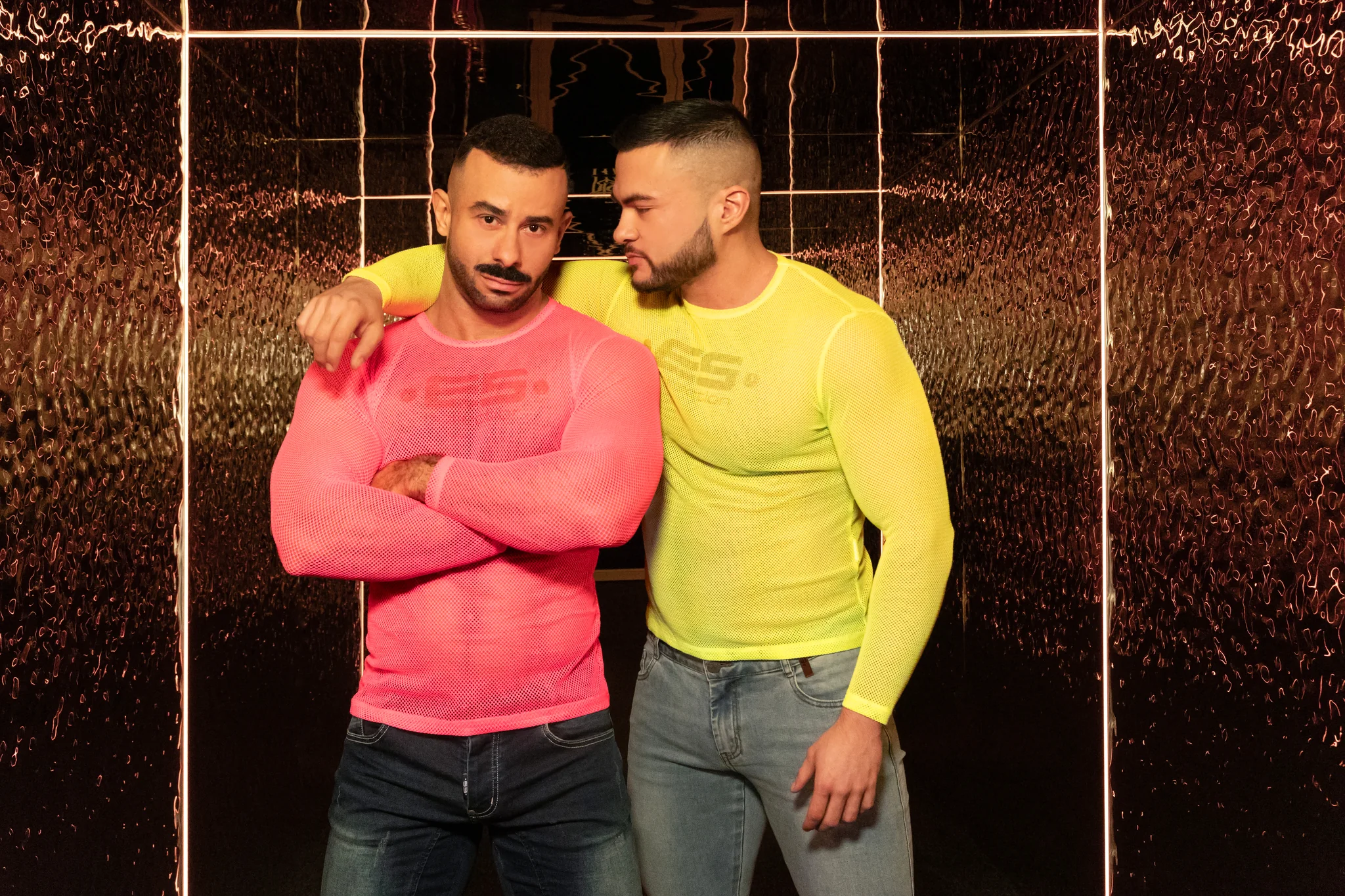 ES Collection Mesh-Long Sleeves T-Shirt Neon Yellow TS304 - Image 5