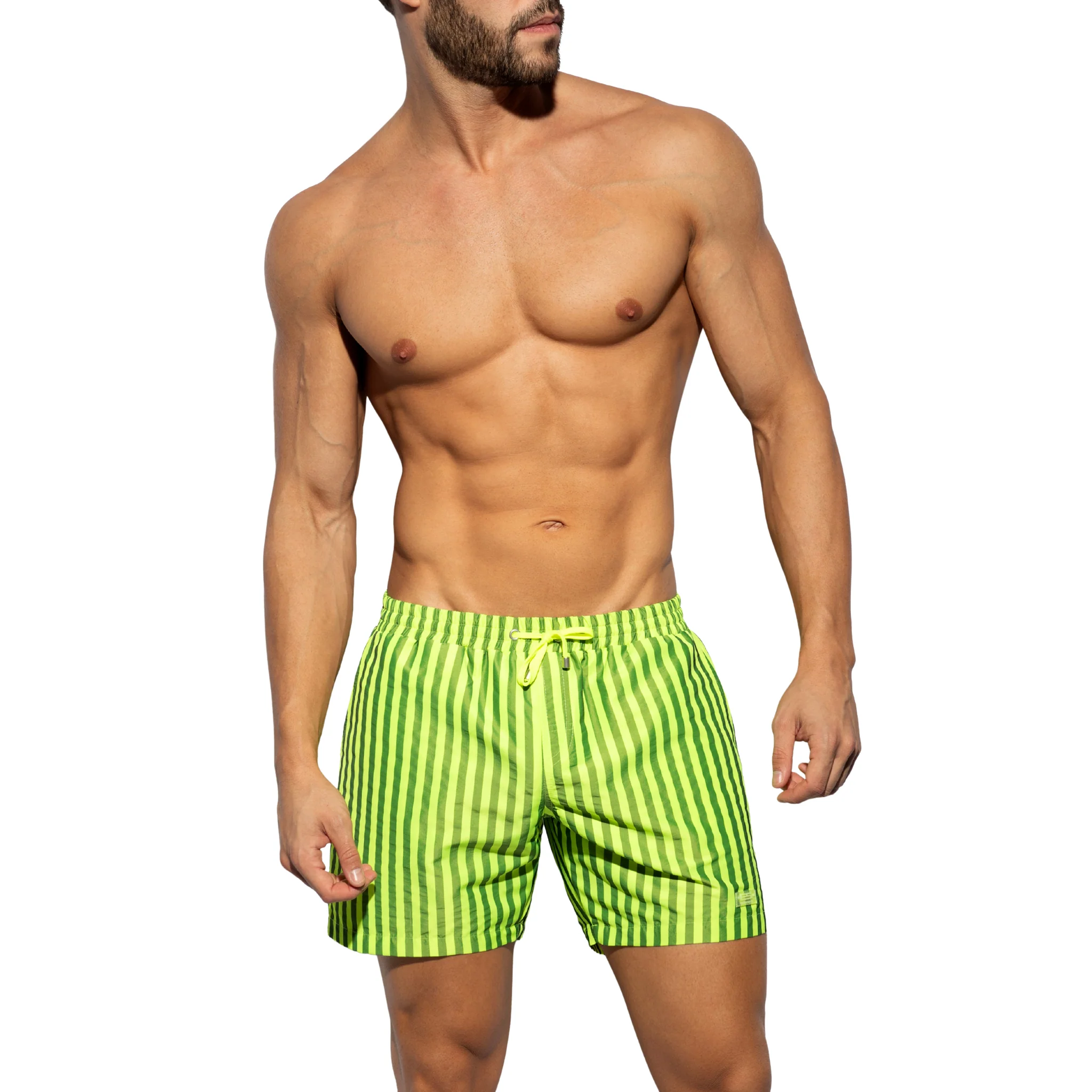 ES Collection Neon Stripes Boardshorts Neon Yellow 2523 - Image 2