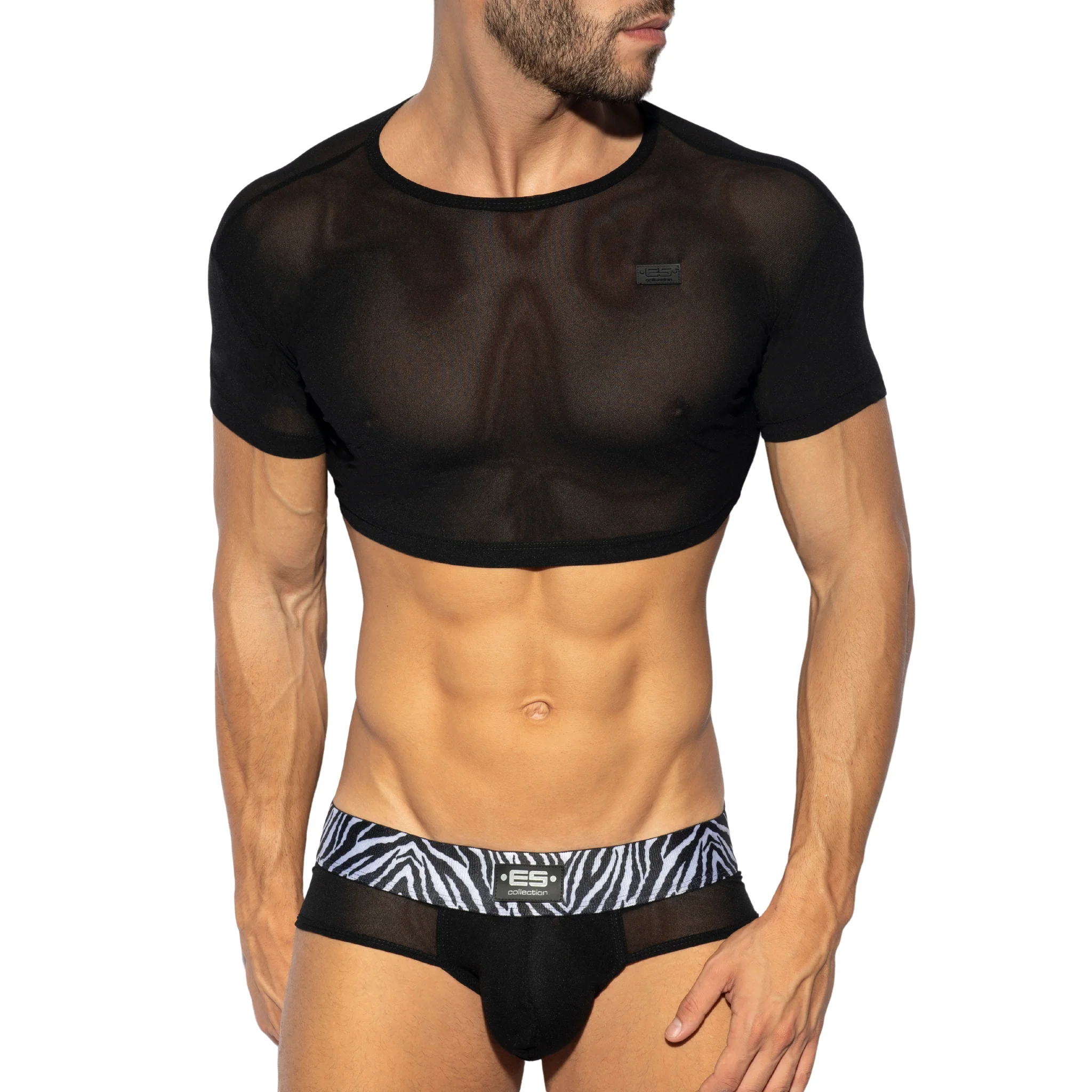 ES Collection Net Crop Top Black TS293 - Image 2