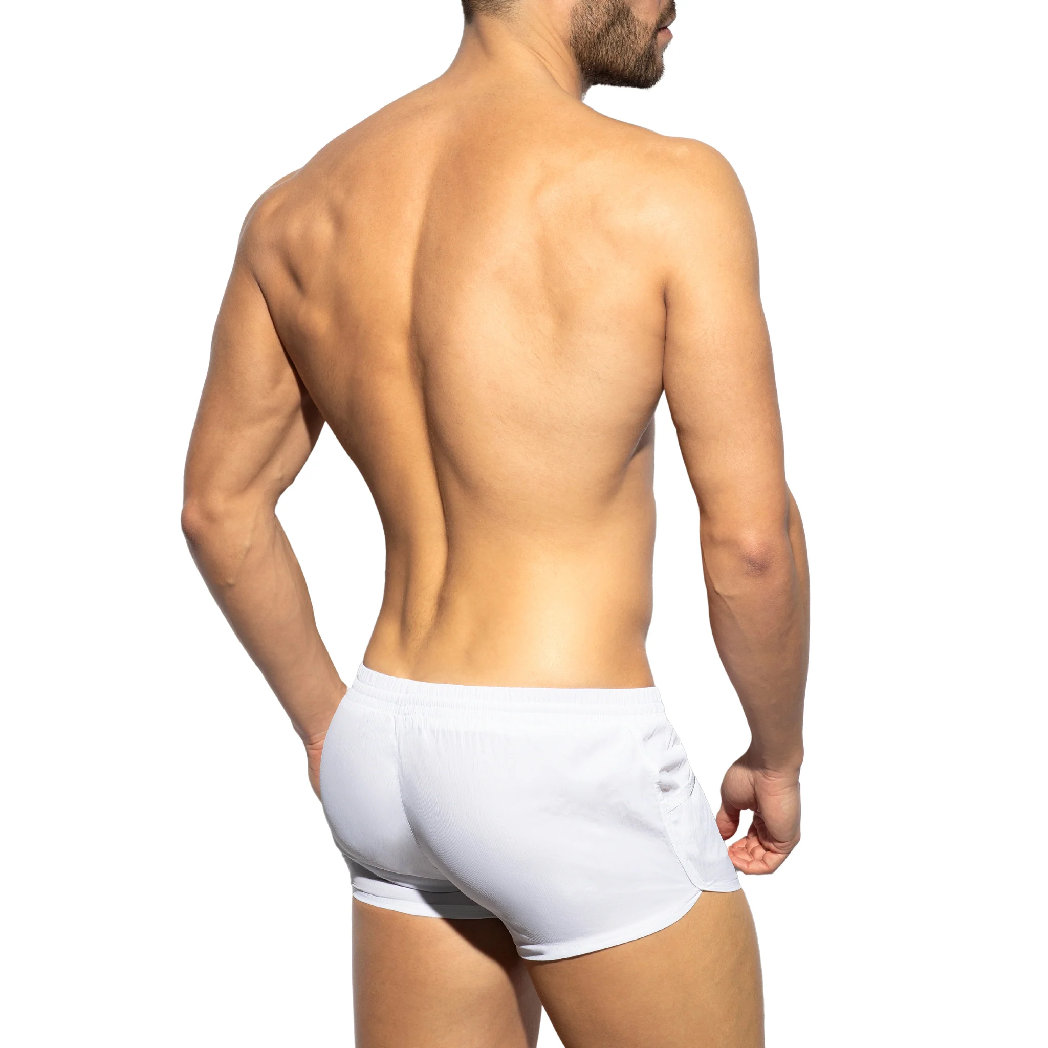 ES Collection Plain Rocky Shorts White 2204 - Image 3
