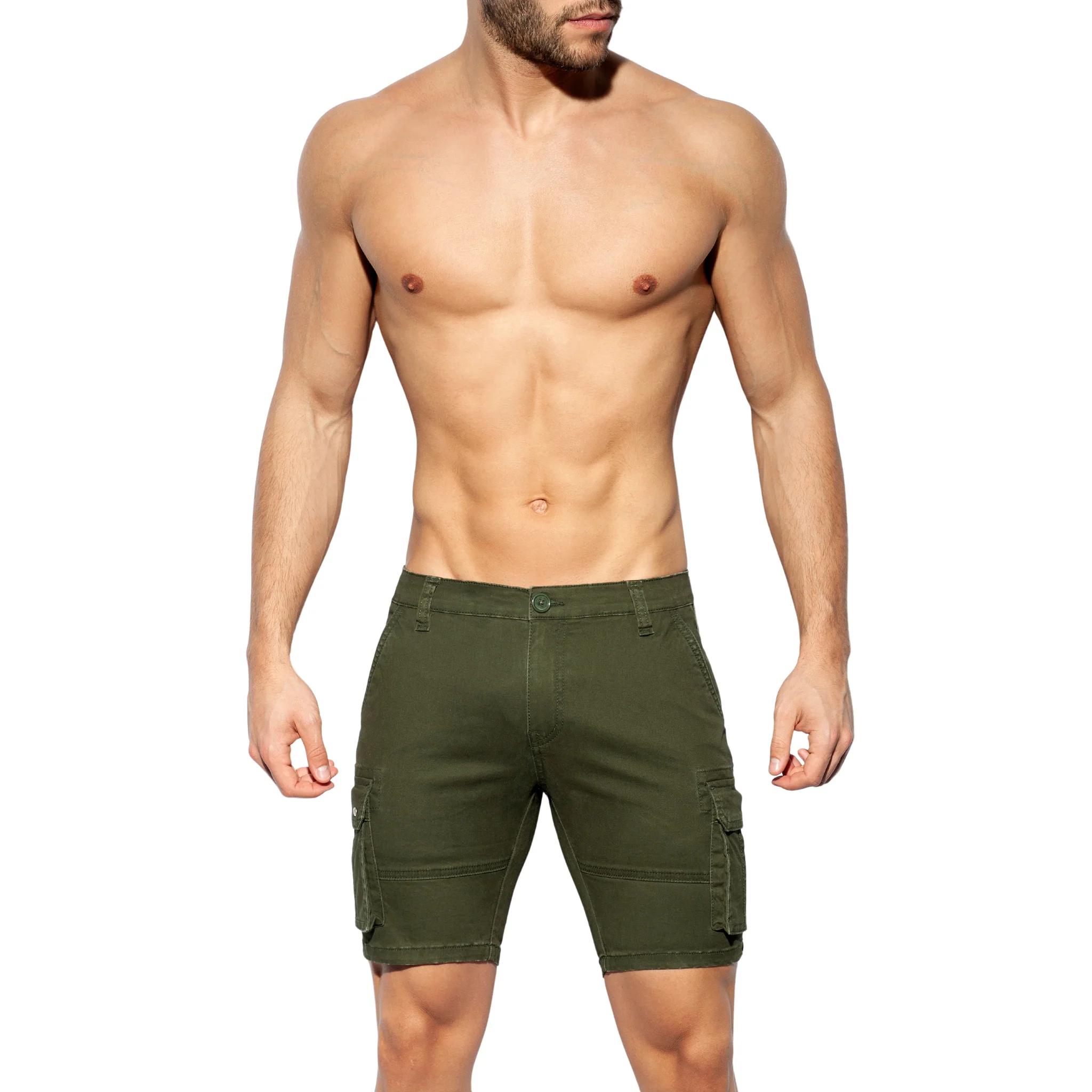 ES Collection Pockets Cargo Bermuda Khaki ESJ056 - Image 2