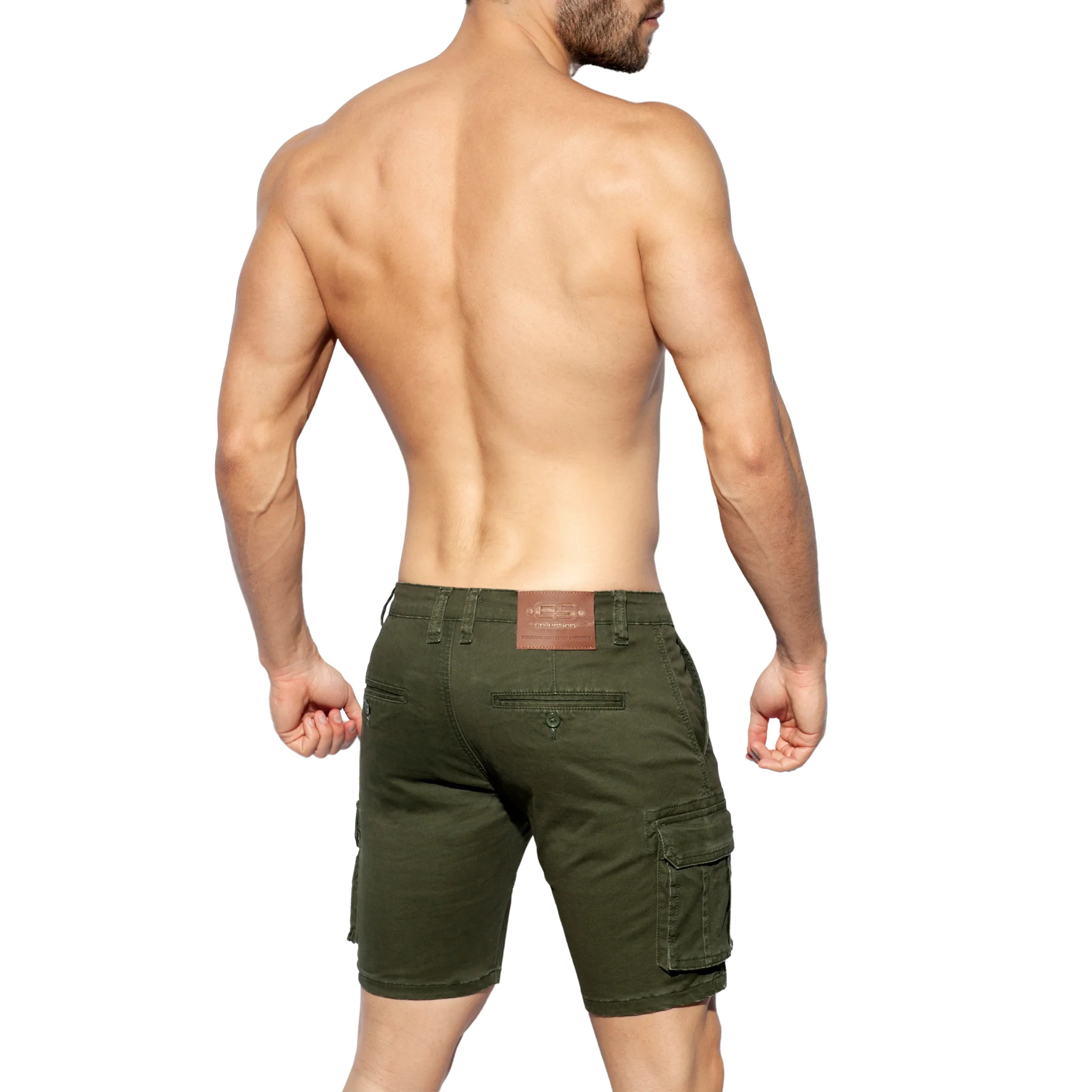 ES Collection Pockets Cargo Bermuda Khaki ESJ056 - Image 3