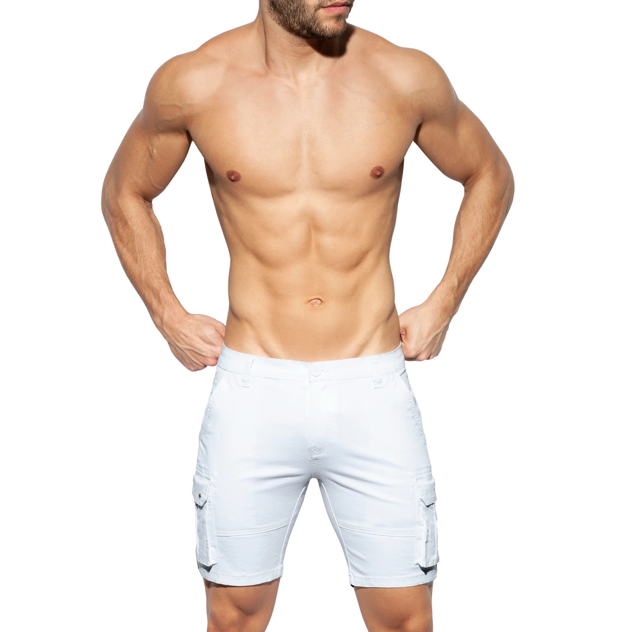 ES Collection Pockets Cargo Bermuda White ESJ056 - Image 2
