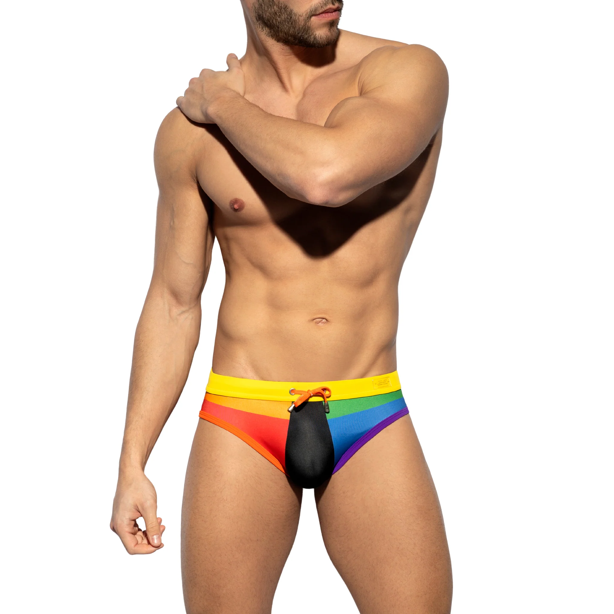 ES Collection Rainbow Complex Swim Brief Black 2114 - Image 2