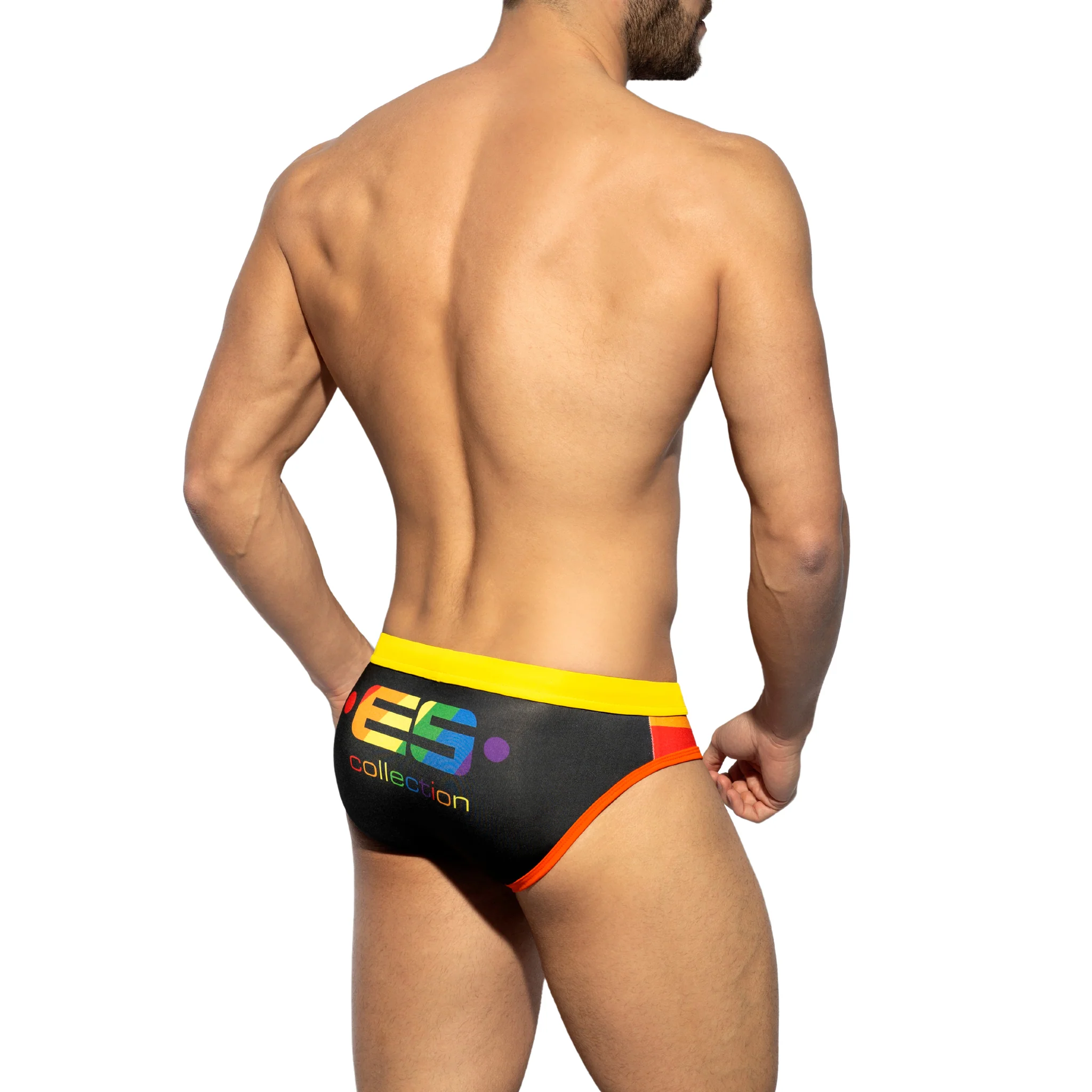 ES Collection Rainbow Complex Swim Brief Black 2114 - Image 3