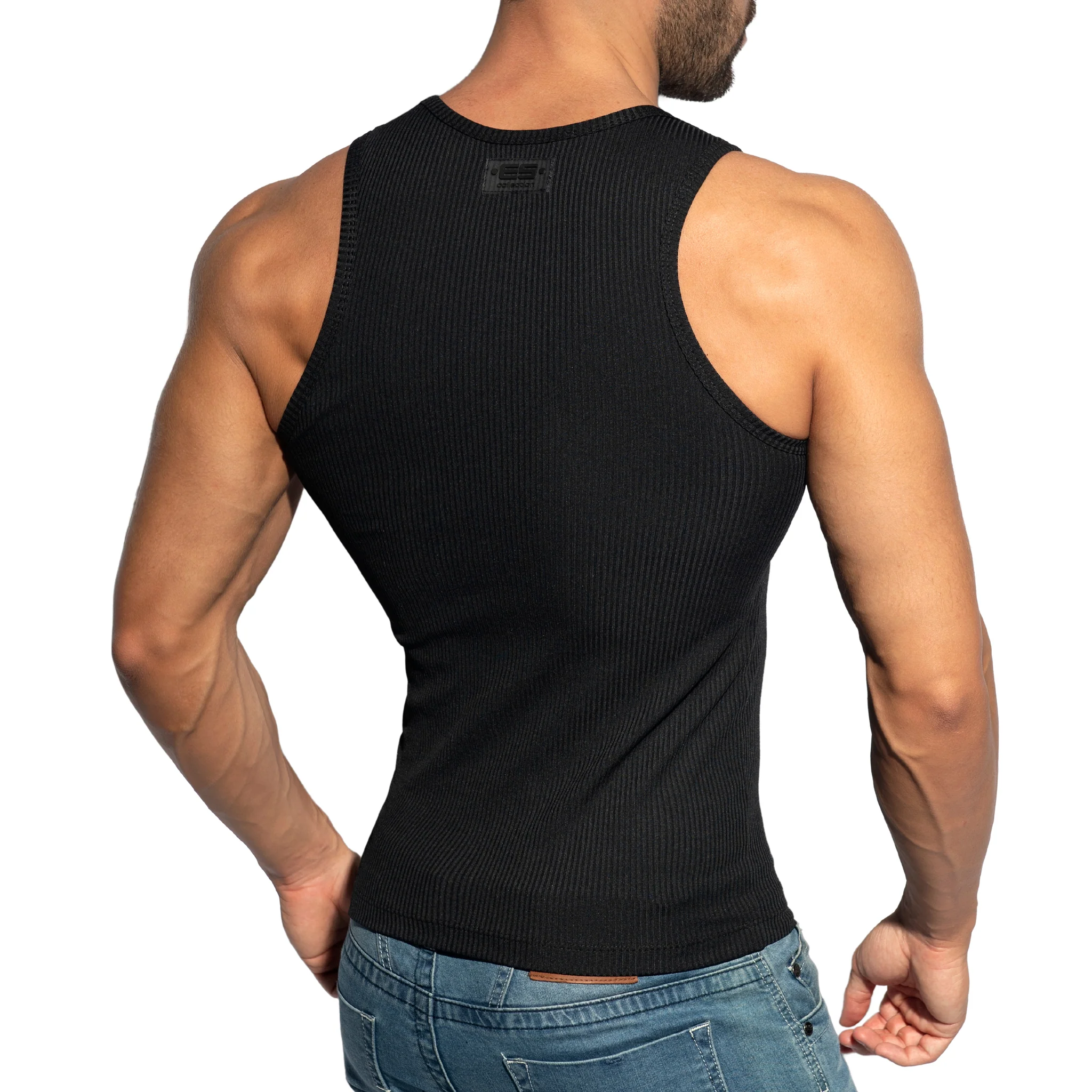 ES Collection Recycled Rib Sports Tank Top Black TS313 - Image 3