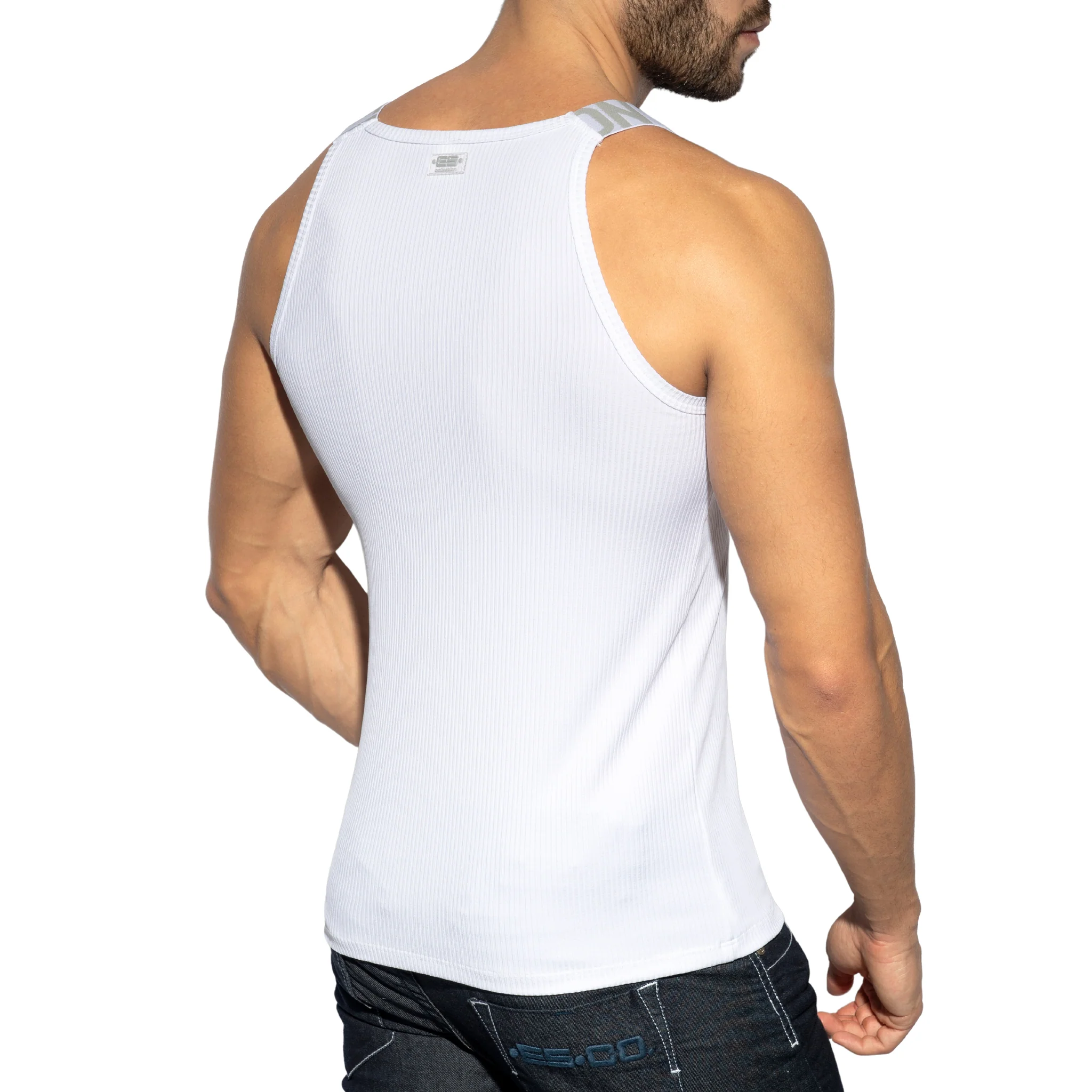 ES Collection Recycled Rib Tank Top White TS294 - Image 3