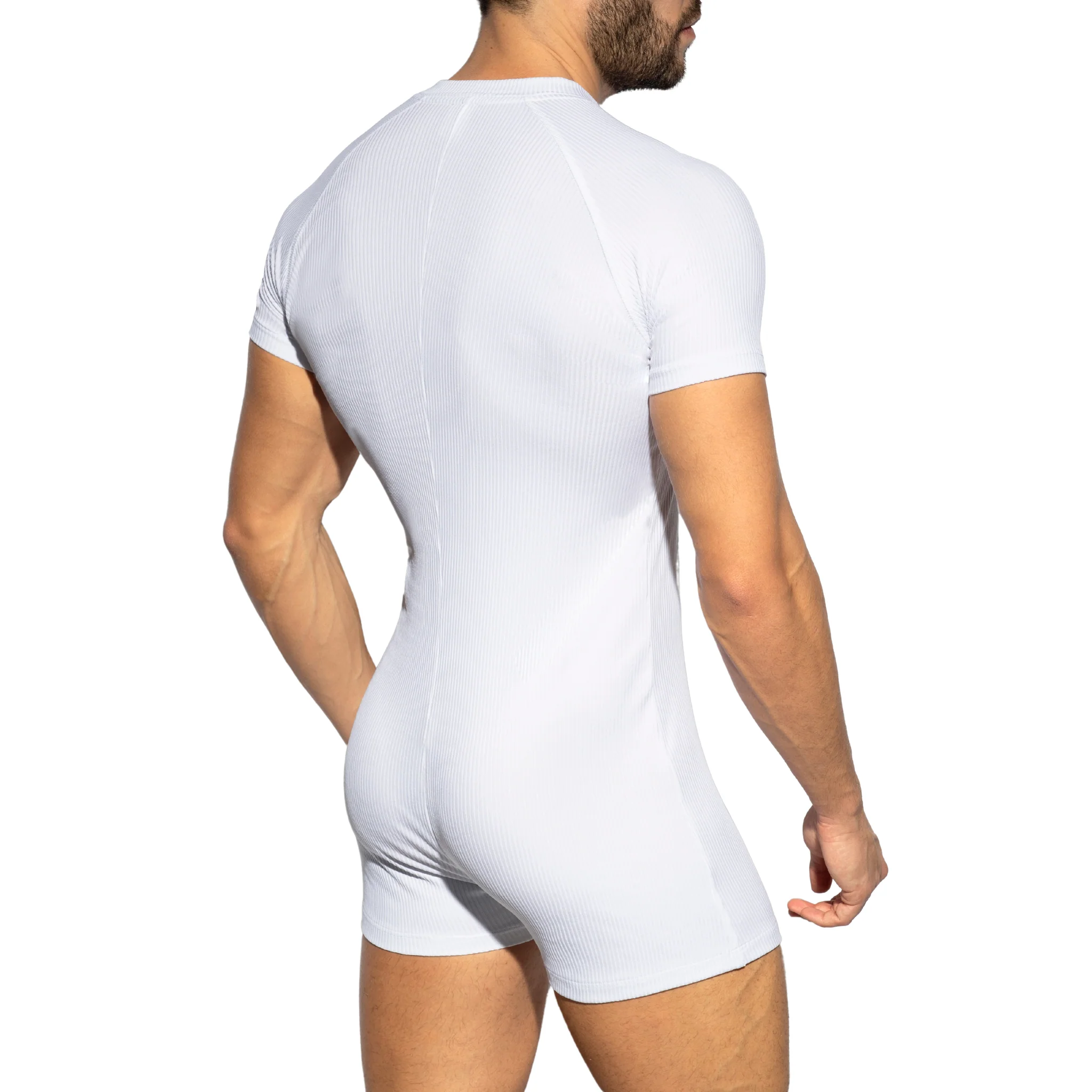 ES Collection Recycled Rib Union Suit White UN553 - Image 3