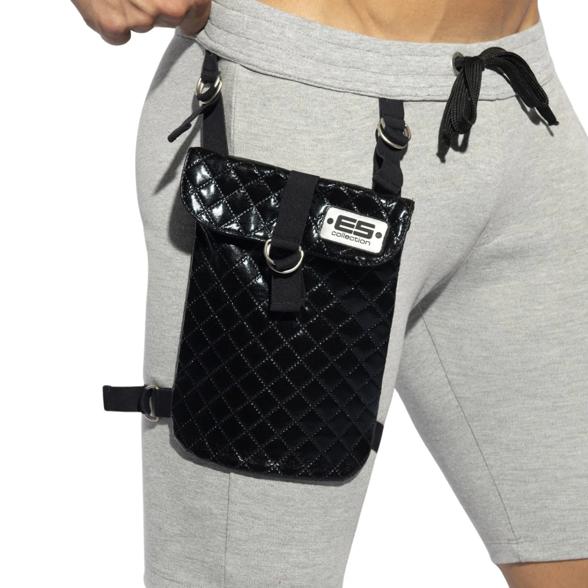 ES Collection Removable Pocket Sports Knee Shorts Heather Grey SP286 - Image 4