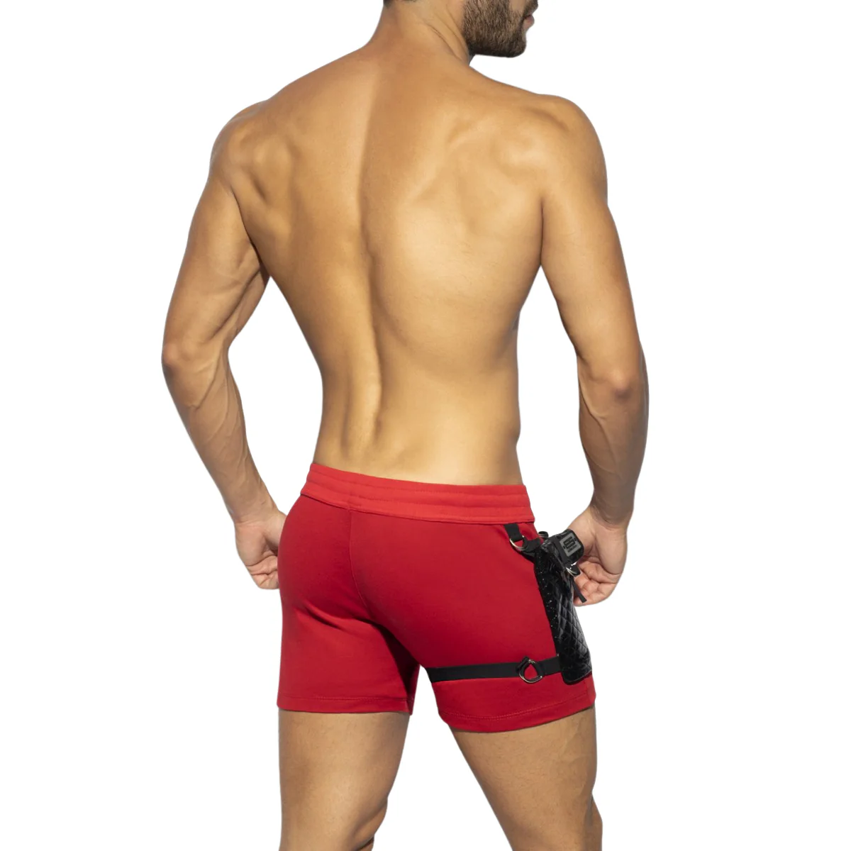 ES Collection Removable Pocket Sports Shorts Red SP287 - Image 3