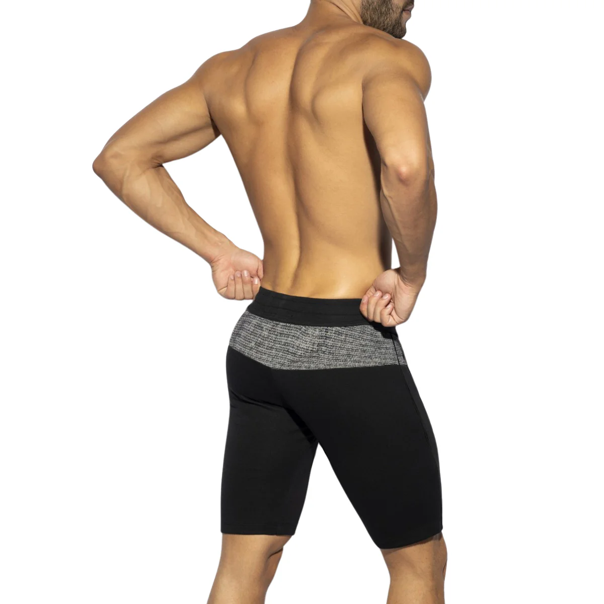 ES Collection Rustic Black Sports Knee Shorts Black SP274 - Image 3