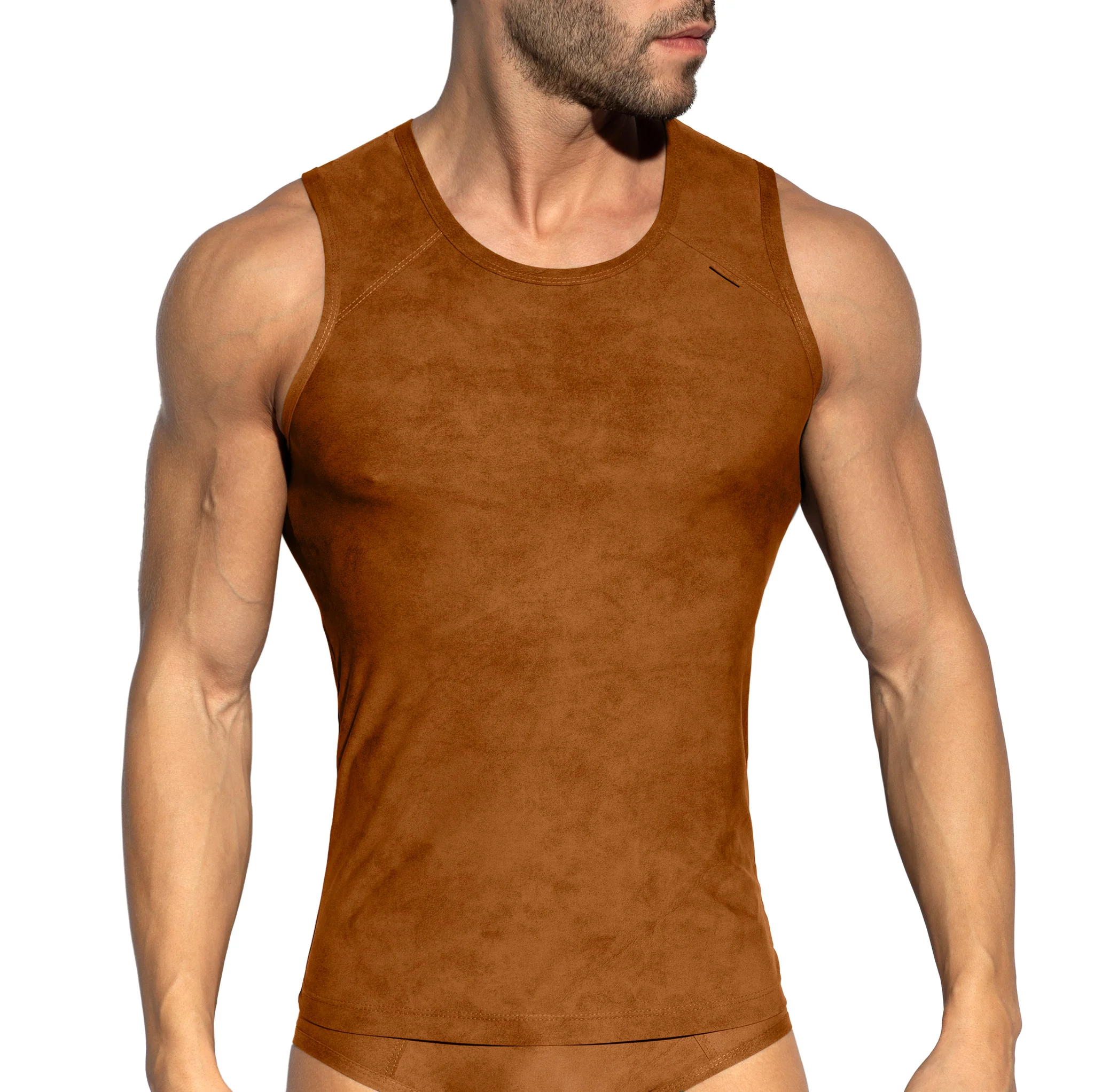ES Collection Simsuede Tank Top Brown TS339 - Image 2