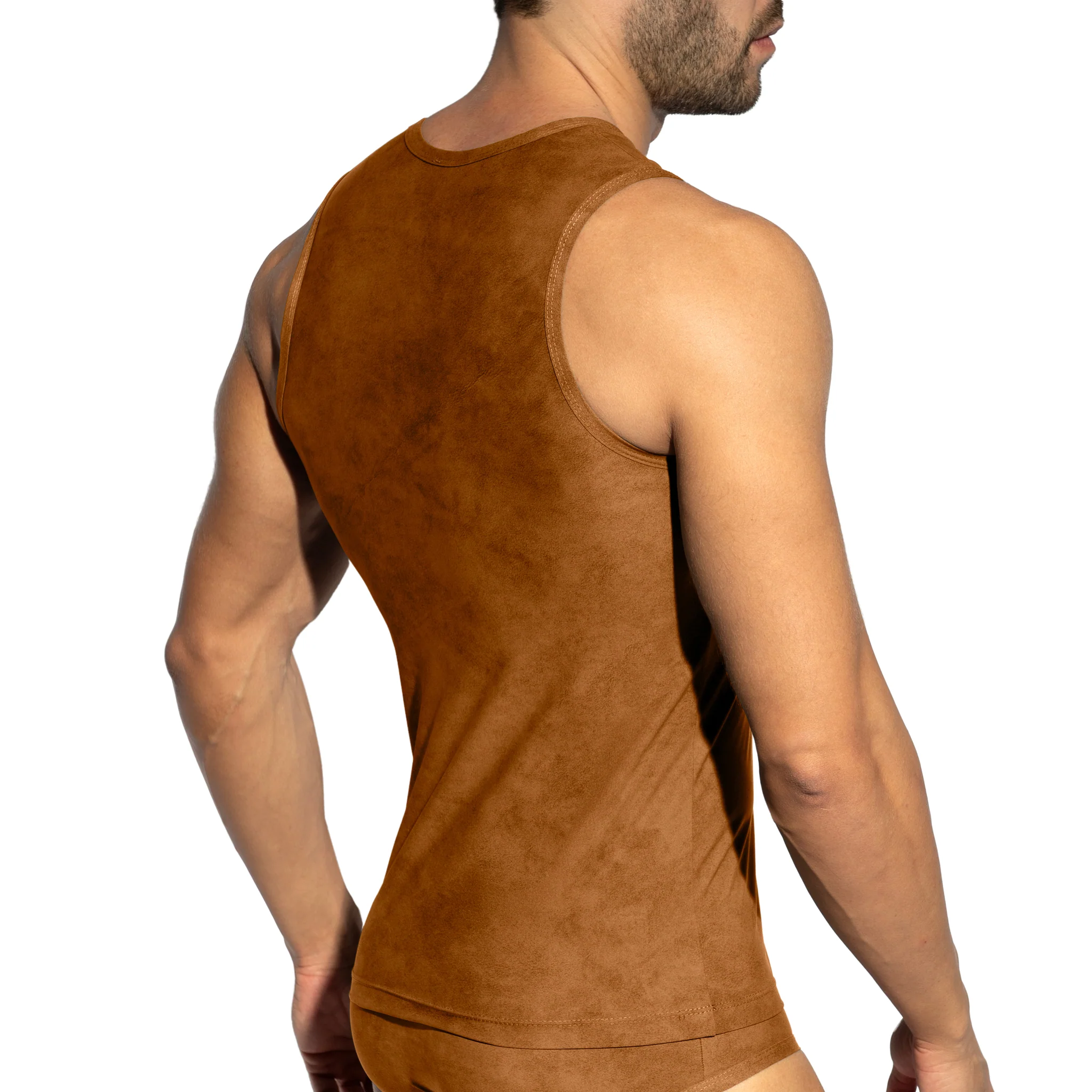 ES Collection Simsuede Tank Top Brown TS339 - Image 3