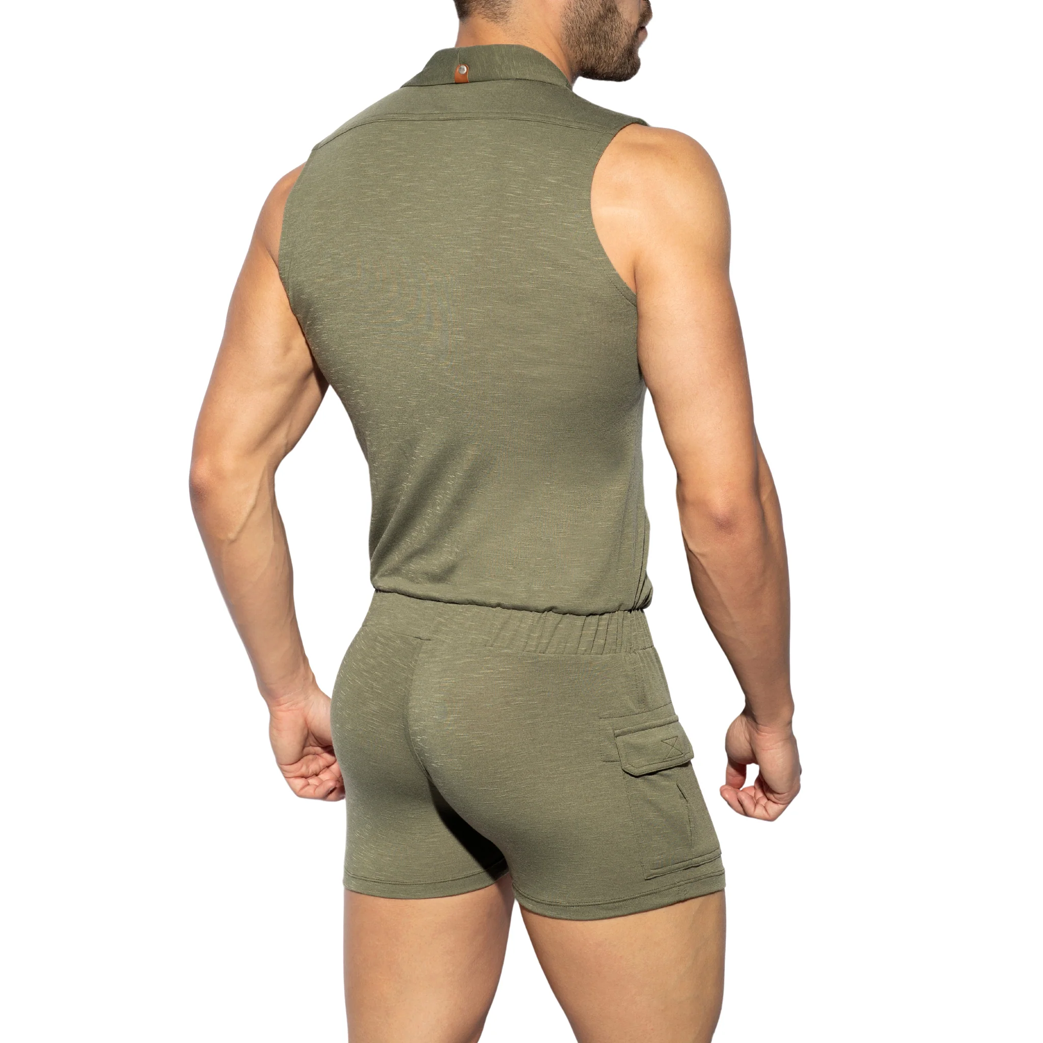 ES Collection Sleeveless Body Suit Khaki SP257 - Image 3