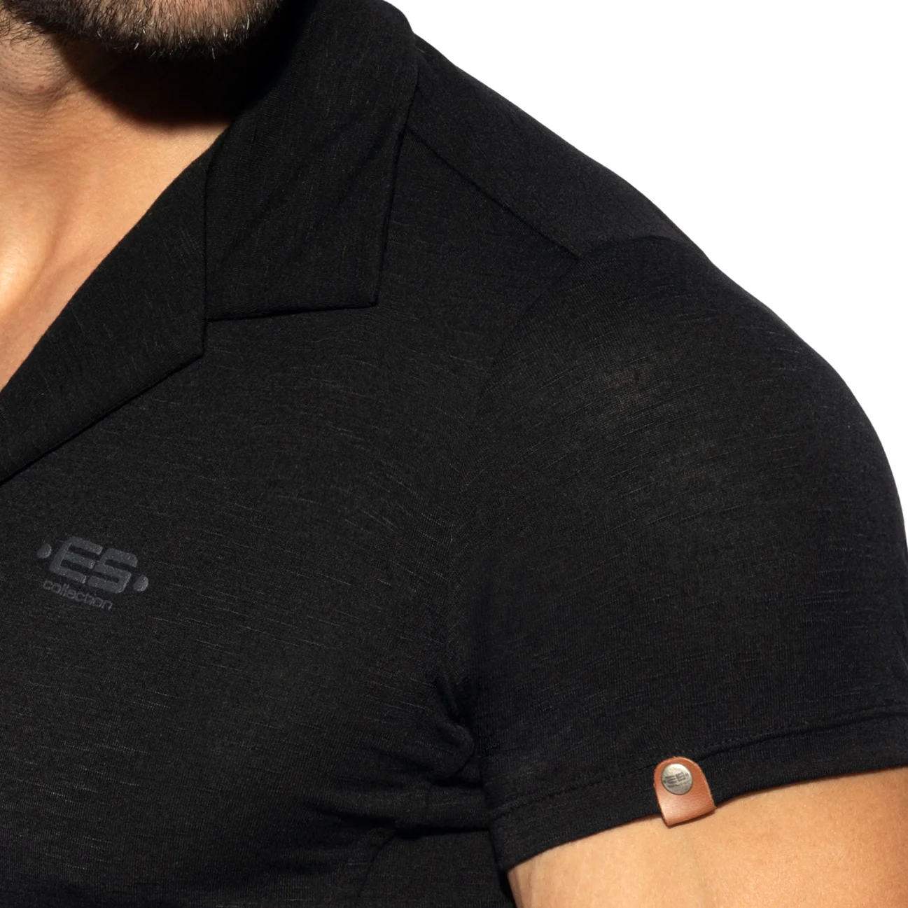 ES Collection Slim Fit Shirt Black SHT023 - Image 4