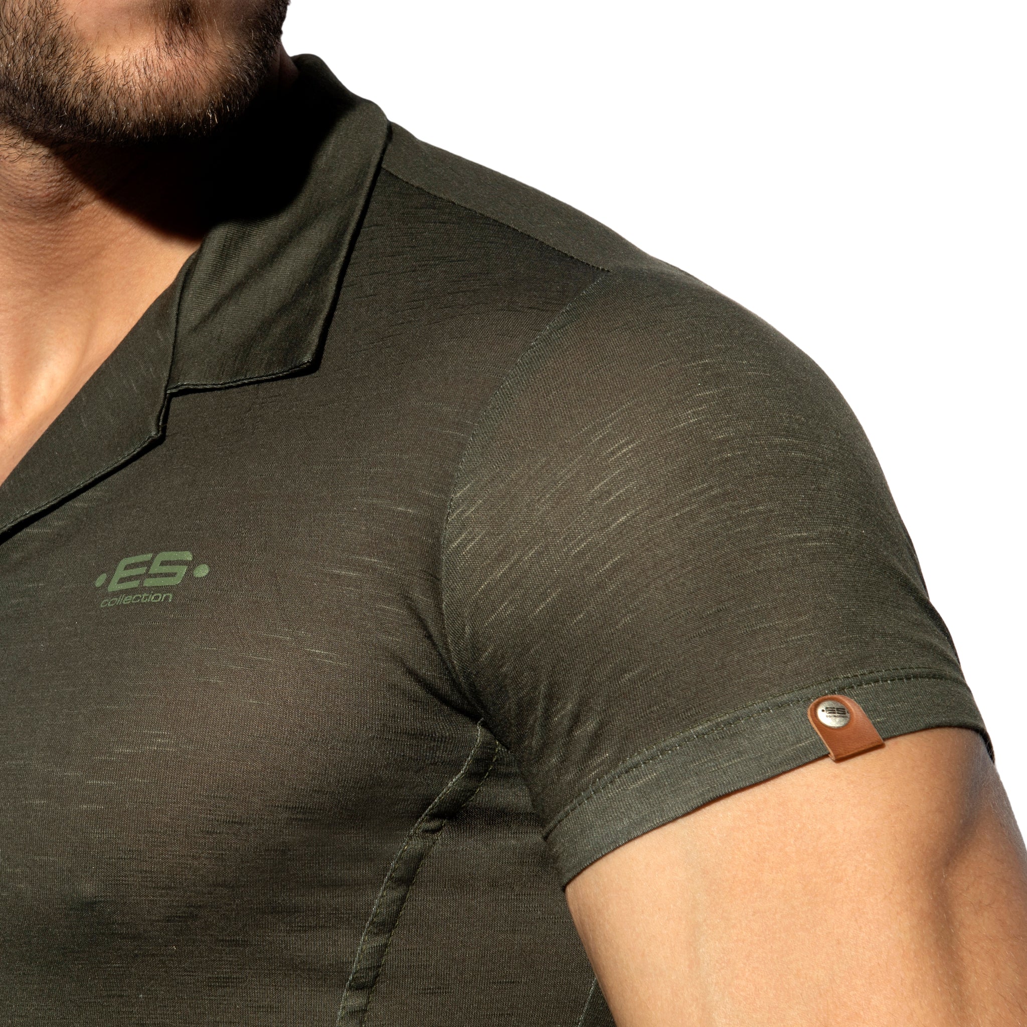 ES Collection Slim Fit Shirt Khaki SHT023 - Image 4