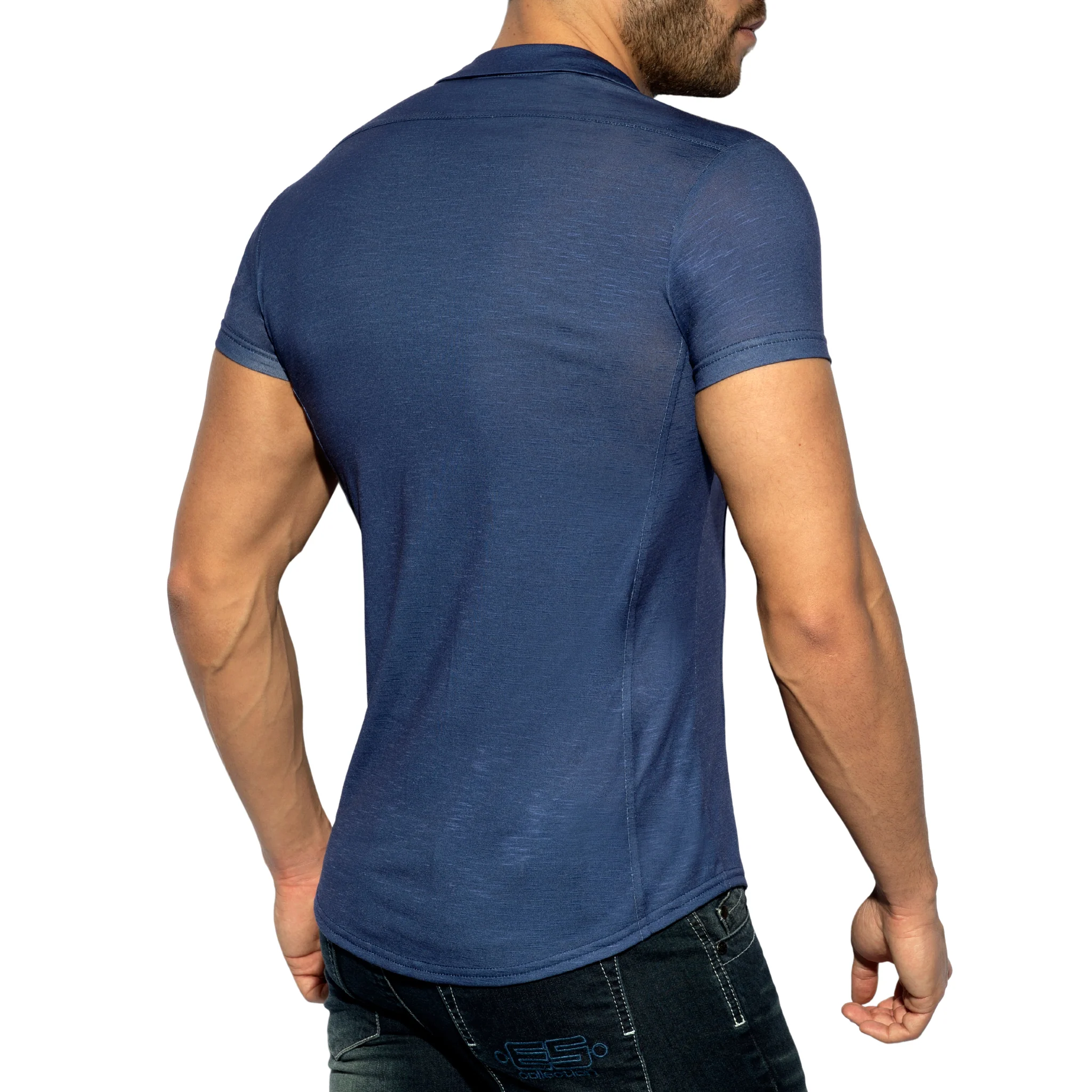 ES Collection Slim Fit Shirt Navy SHT023 - Image 3
